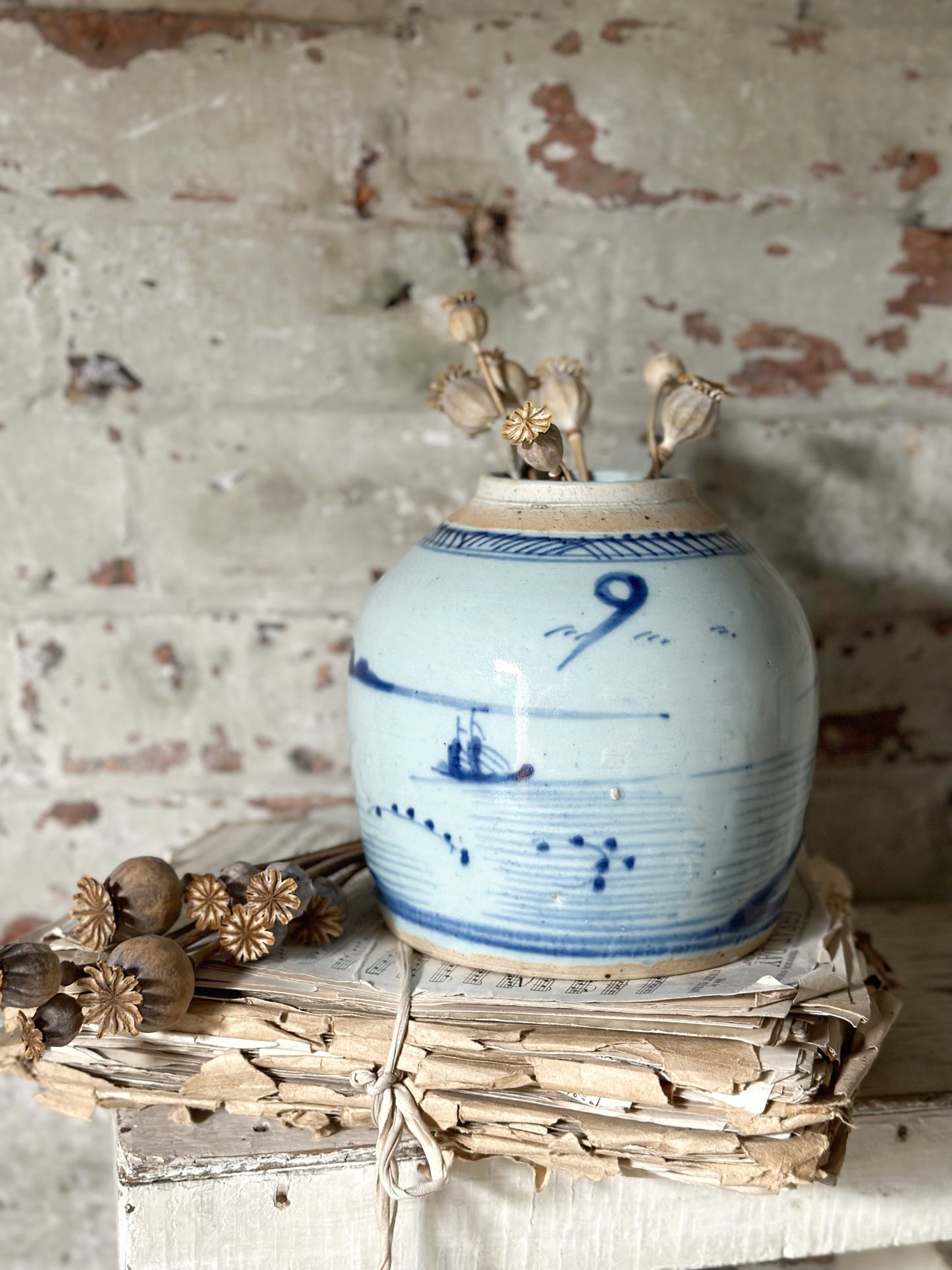 A beautiful jumbo antique ginger jar