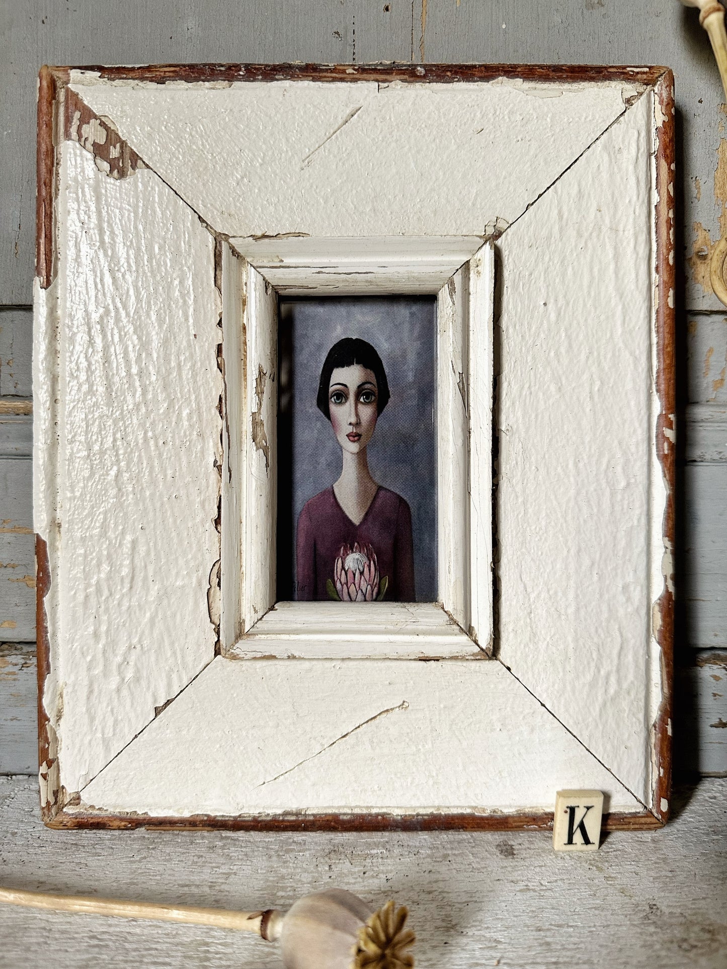 A Beautiful framed portrait of a lady by Sandra Pelser K