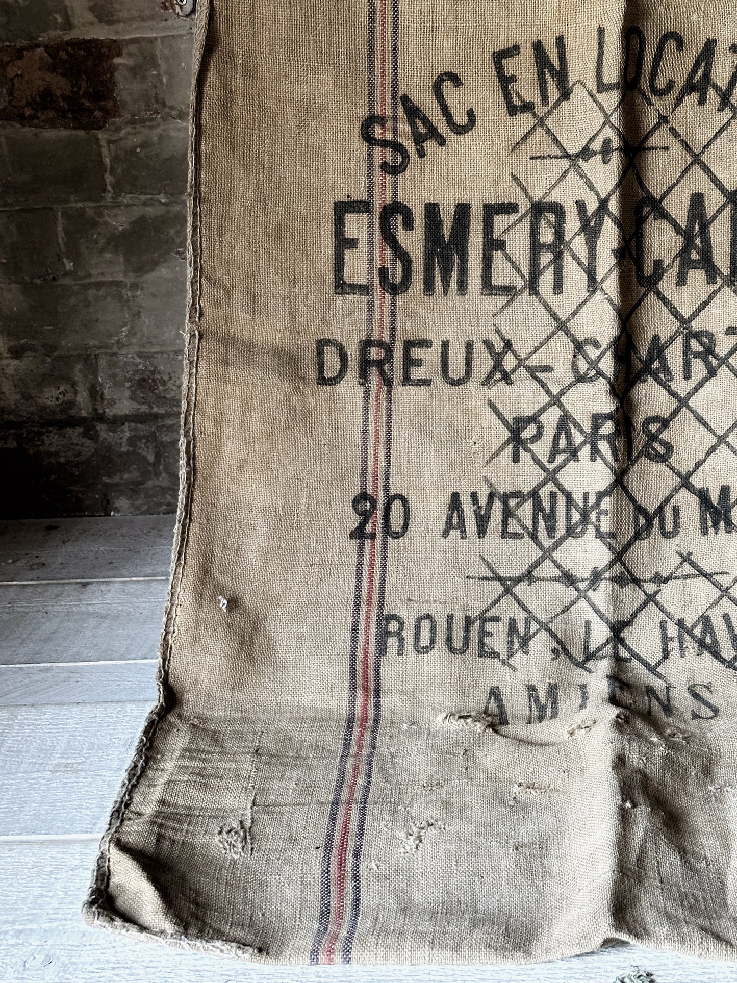 French antique hessian grain sack