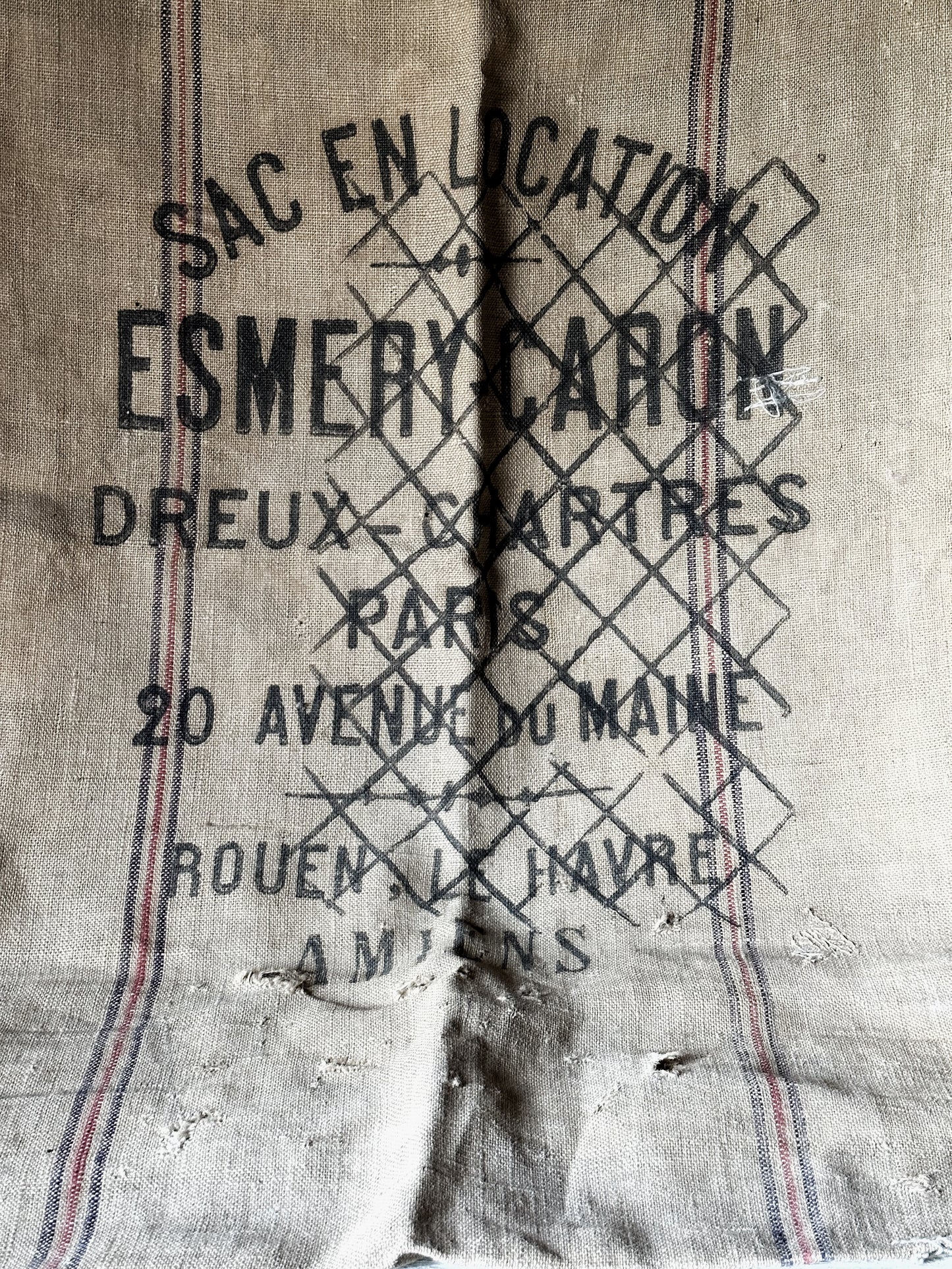 French antique hessian grain sack
