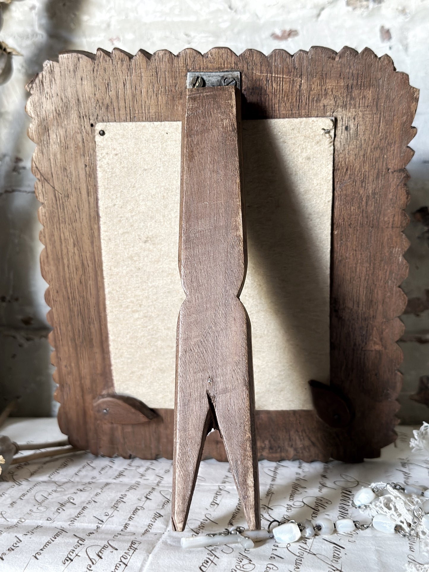 A beautiful Irish bog oak Arts and crafts carved photo frame