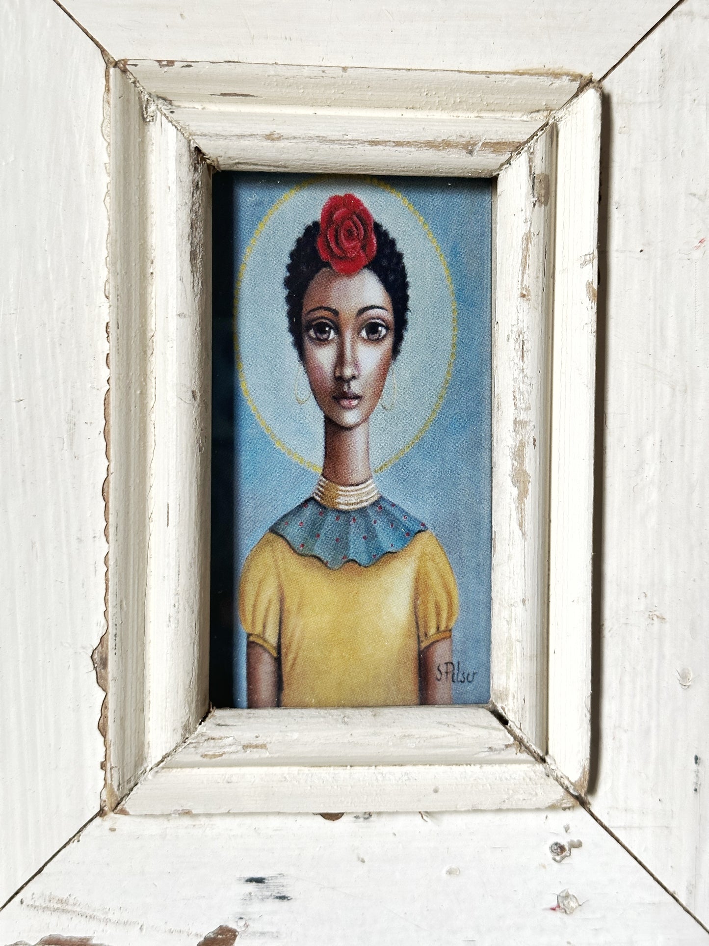 A Beautiful framed portrait of a lady by Sandra Pelser R
