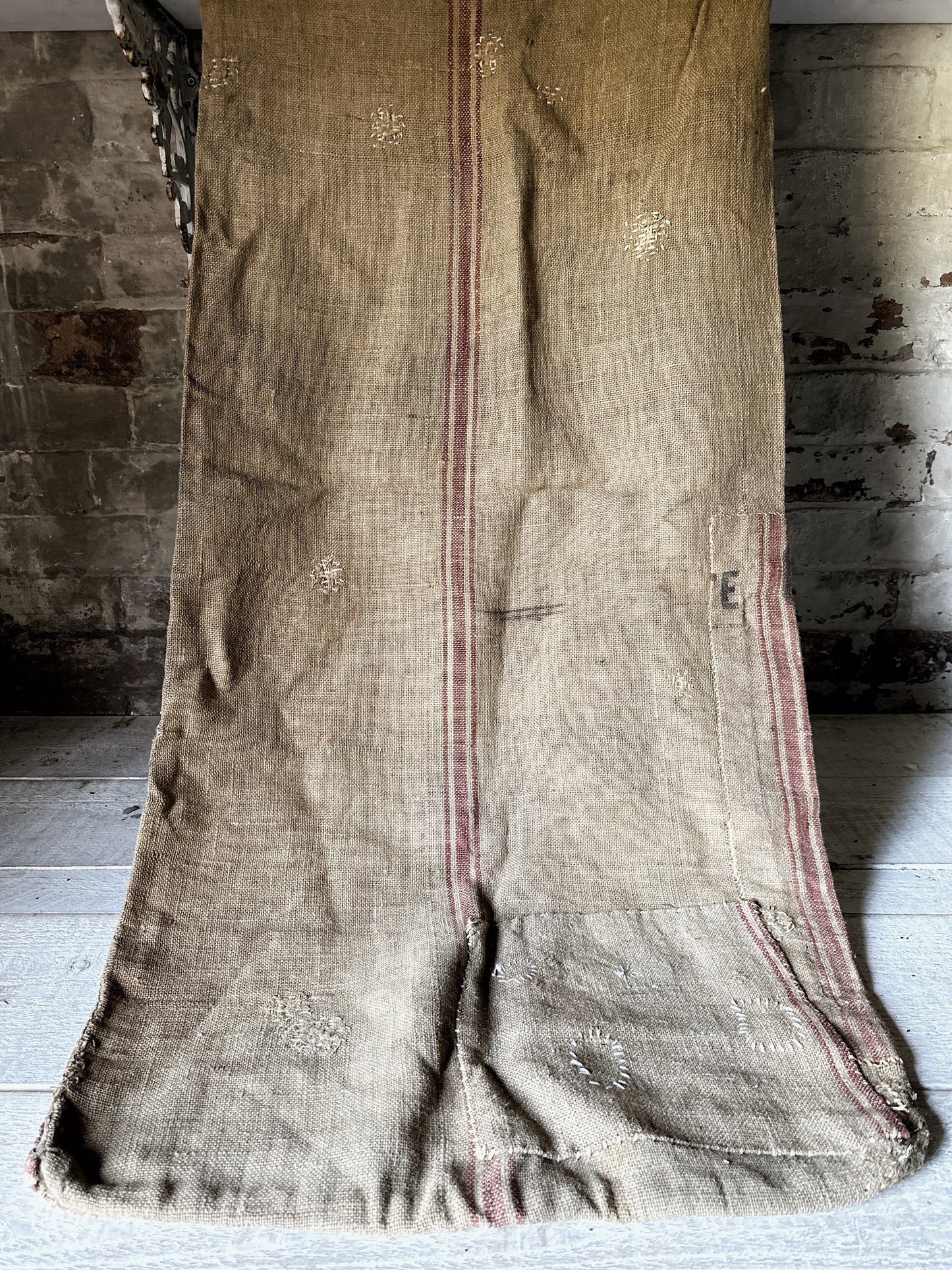 French antique hessian grain sack