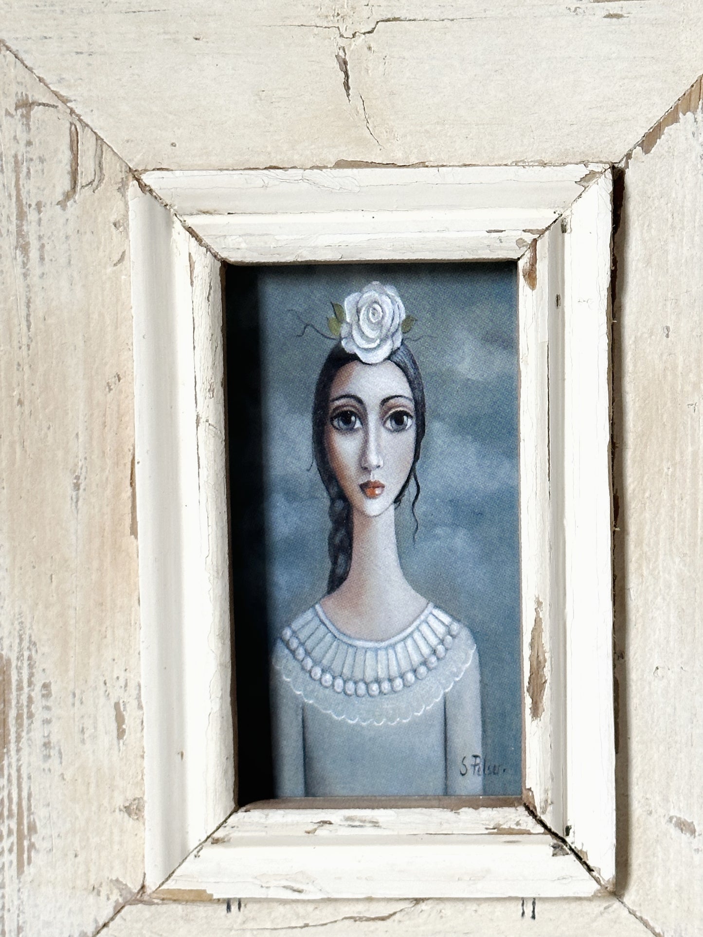A Beautiful framed portrait of a lady by Sandra Pelser S