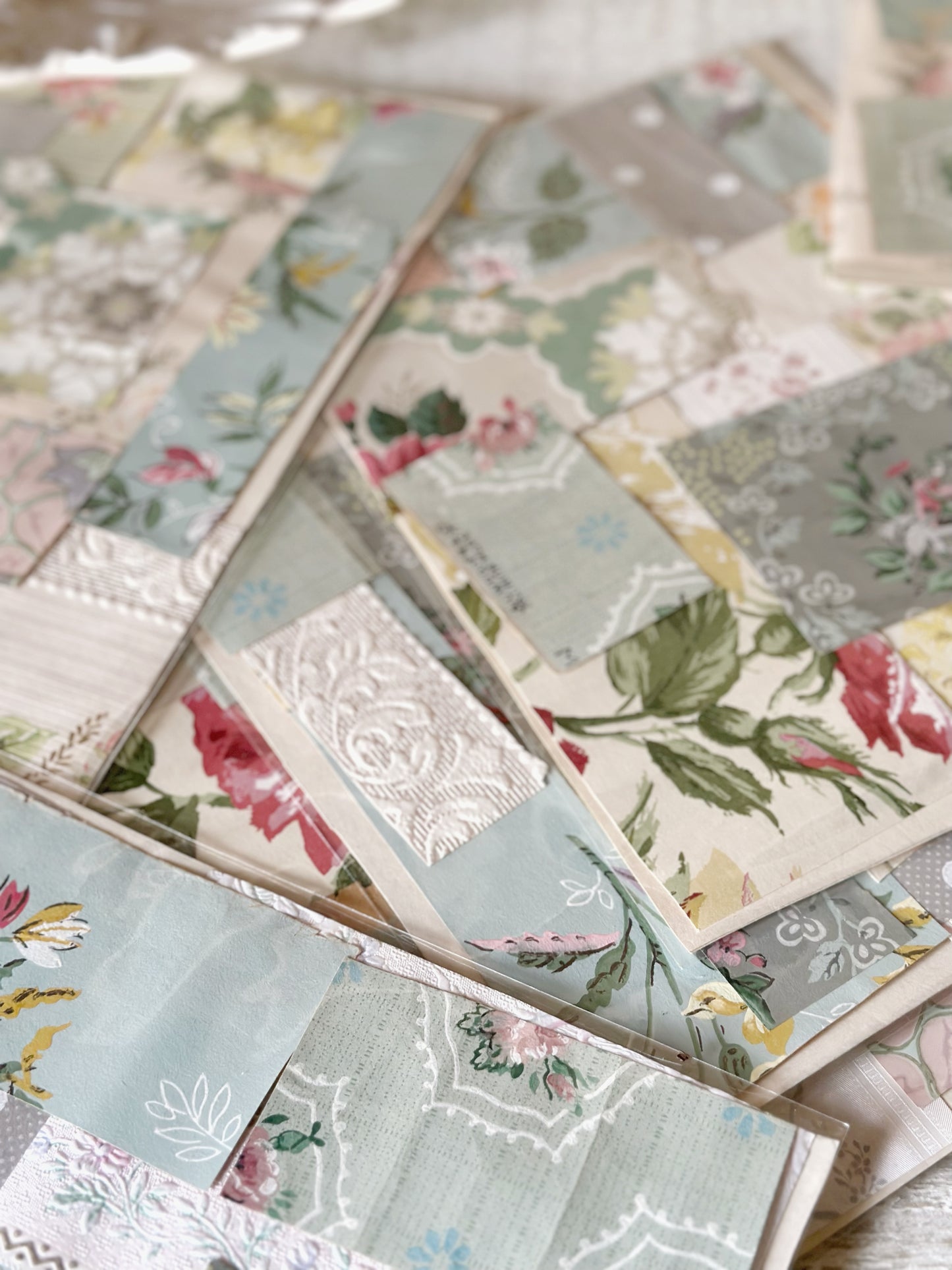 Craft packs of scraps of original antique and vintage wallpapers