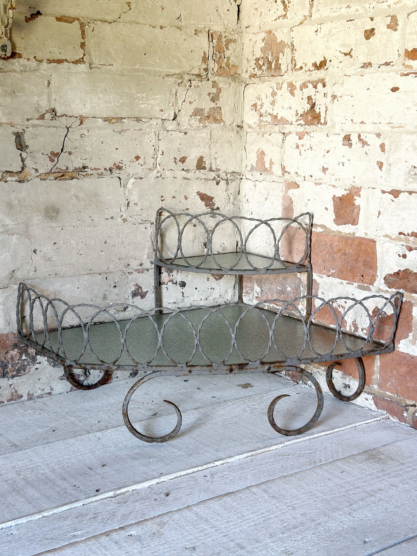 A vintage French florist’s corner shop display stand