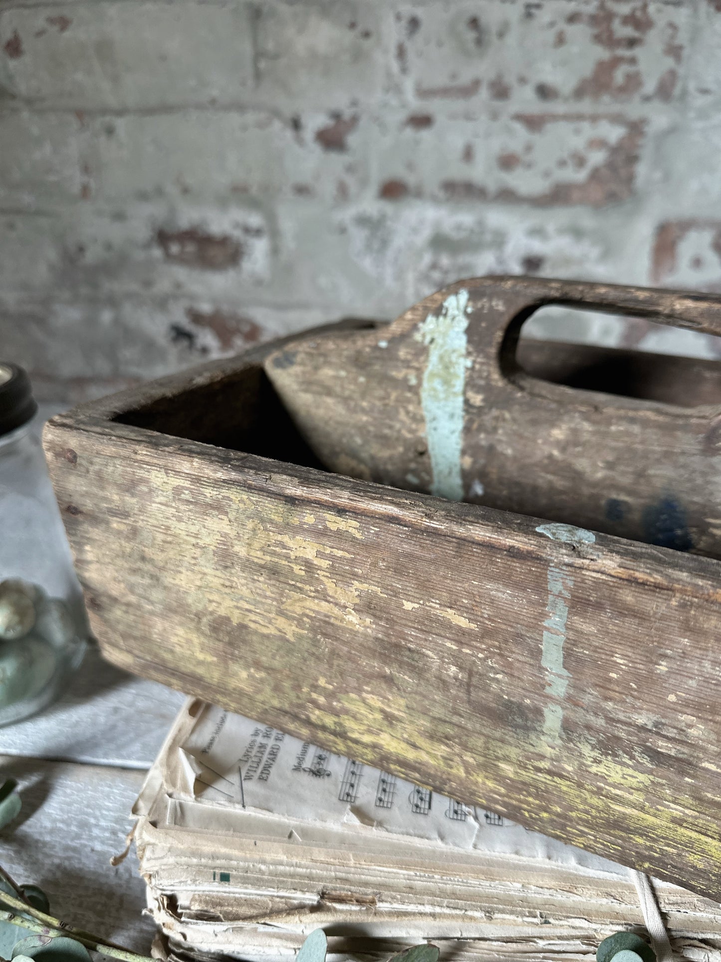 A lovely antique wooden canteen tray