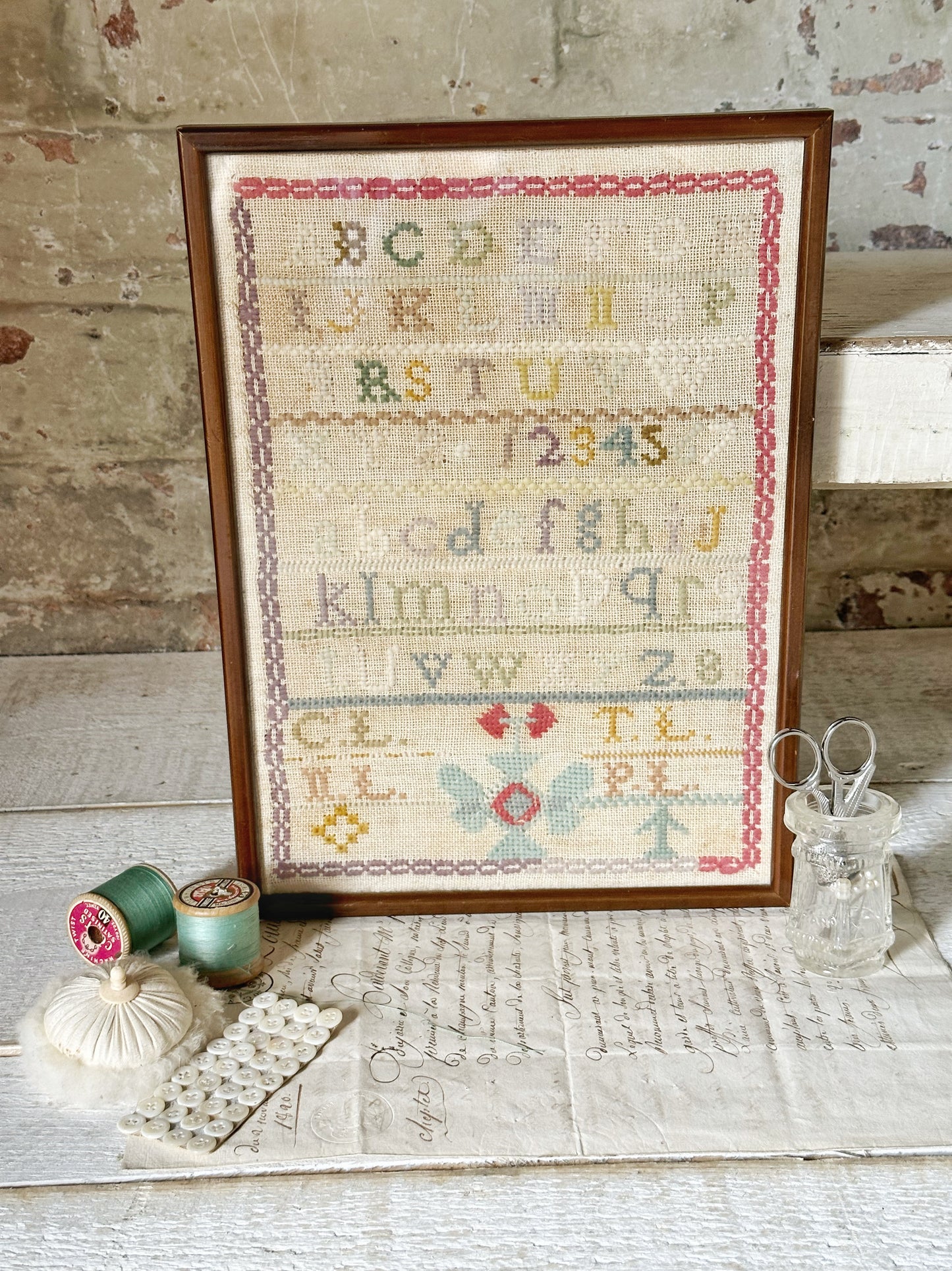 A late 1900’s Framed sampler