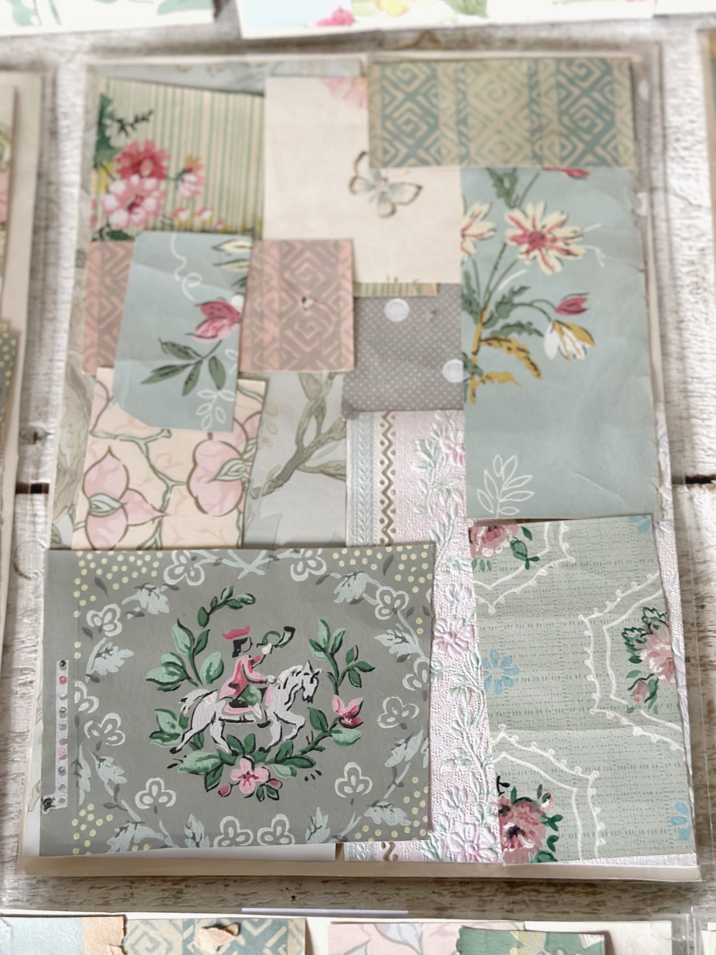 Craft packs of scraps of original antique and vintage wallpapers