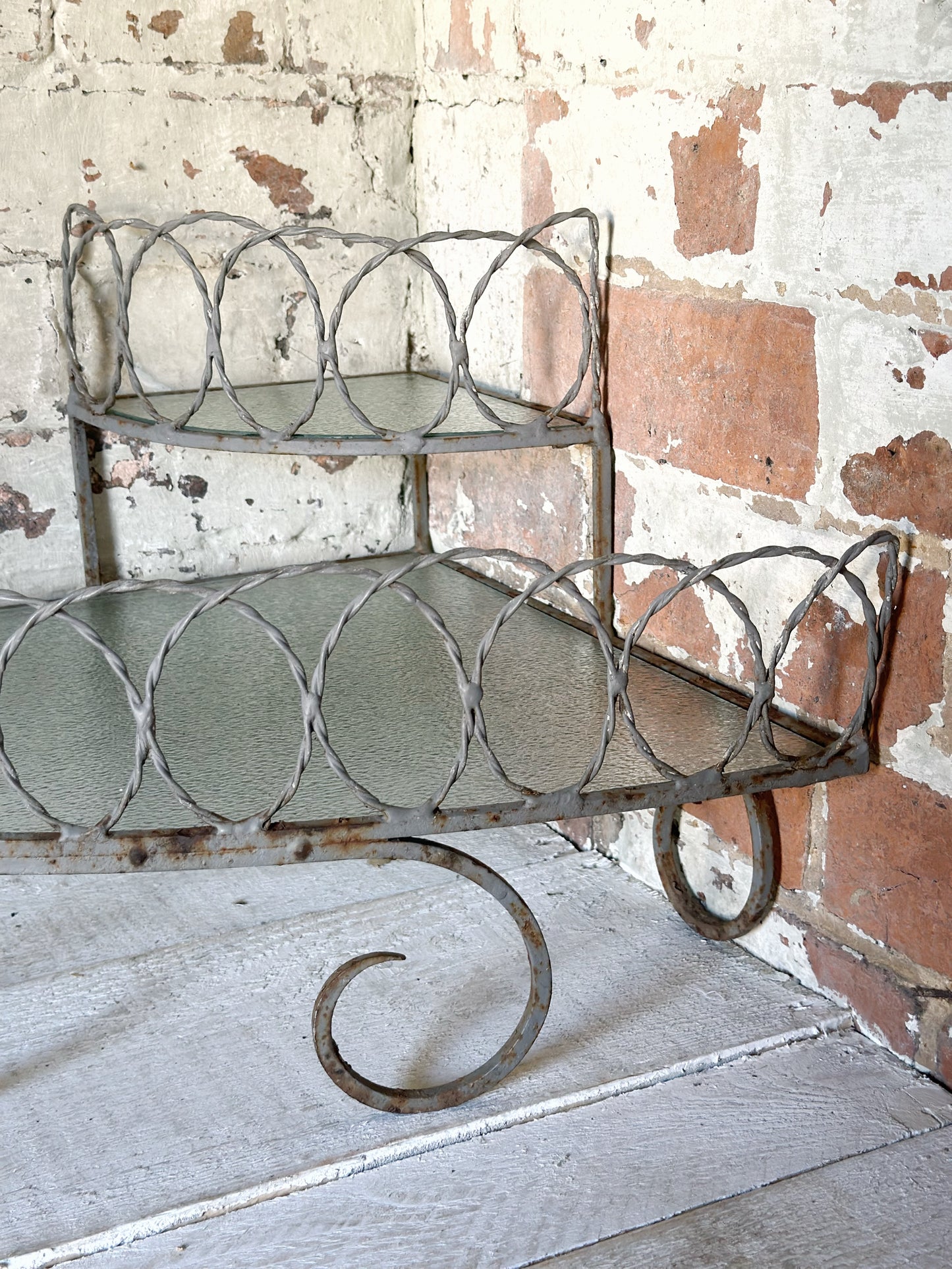 A vintage French florist’s corner shop display stand