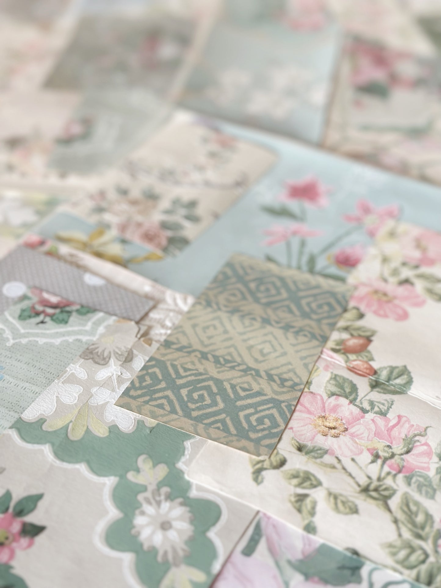 Craft packs of scraps of original antique and vintage wallpapers