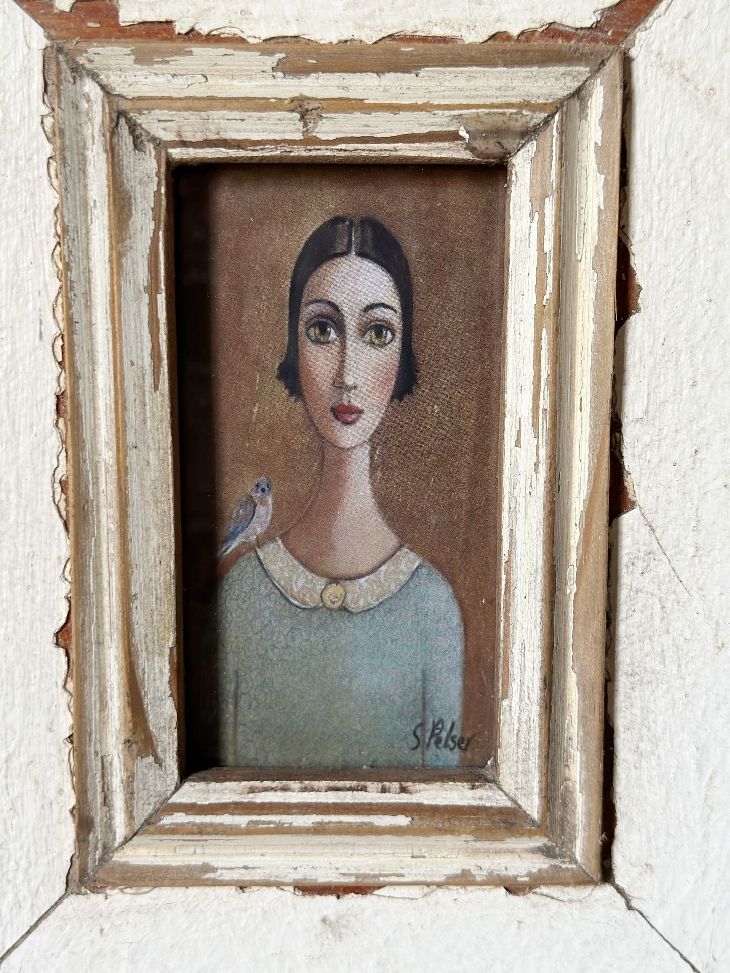 A Beautiful framed portrait of a lady by Sandra Pelser F