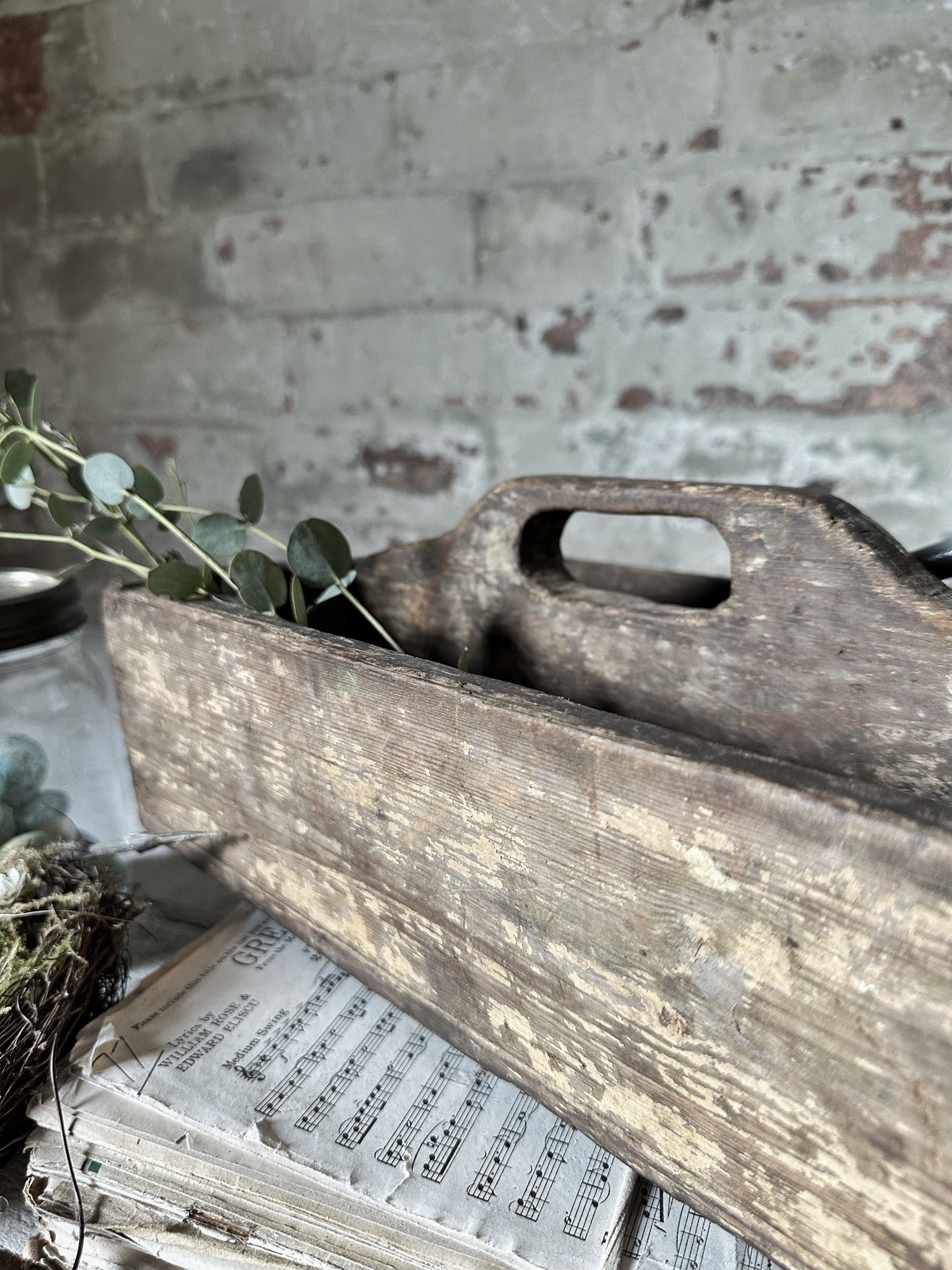 A lovely antique wooden canteen tray