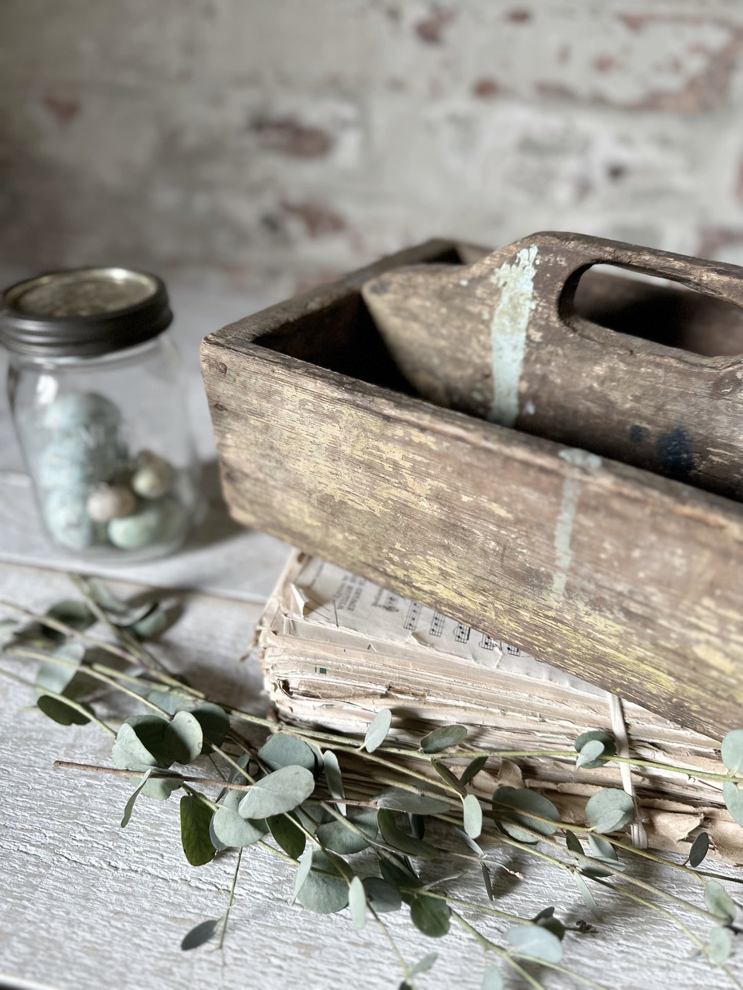 A lovely antique wooden canteen tray