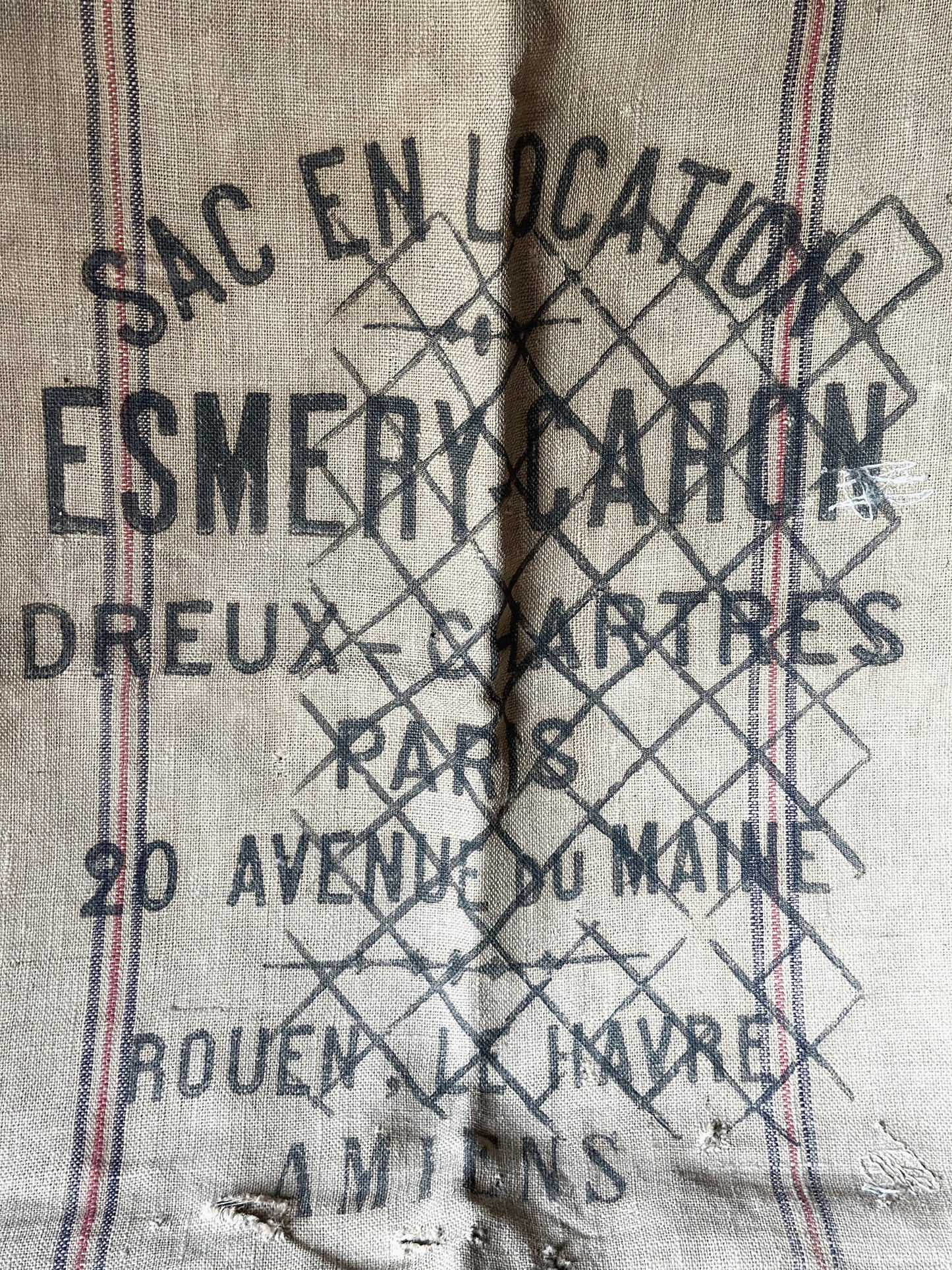 French antique hessian grain sack