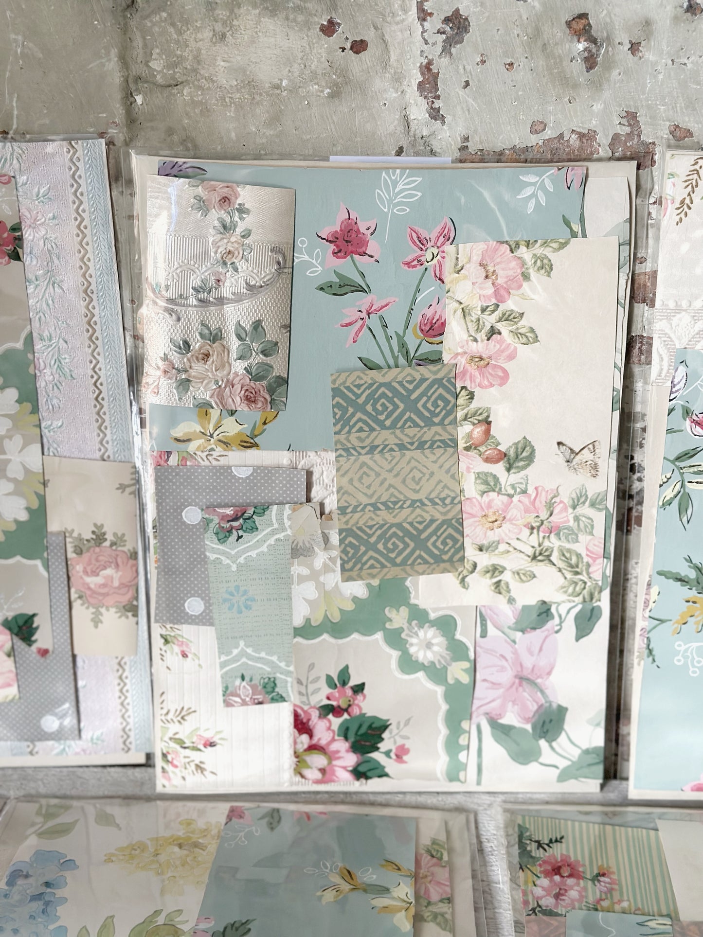 Craft packs of scraps of original antique and vintage wallpapers