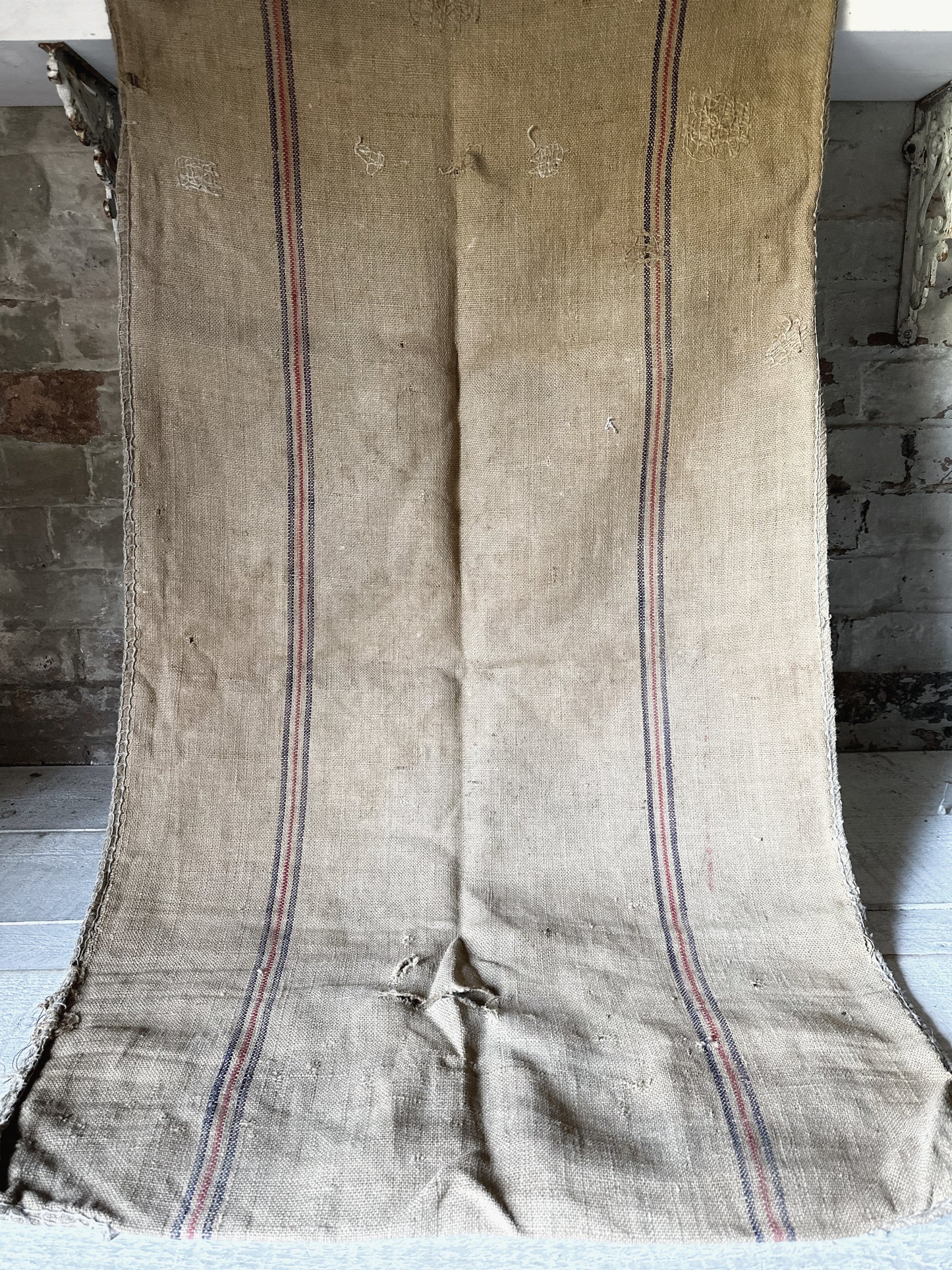 French antique hessian grain sack