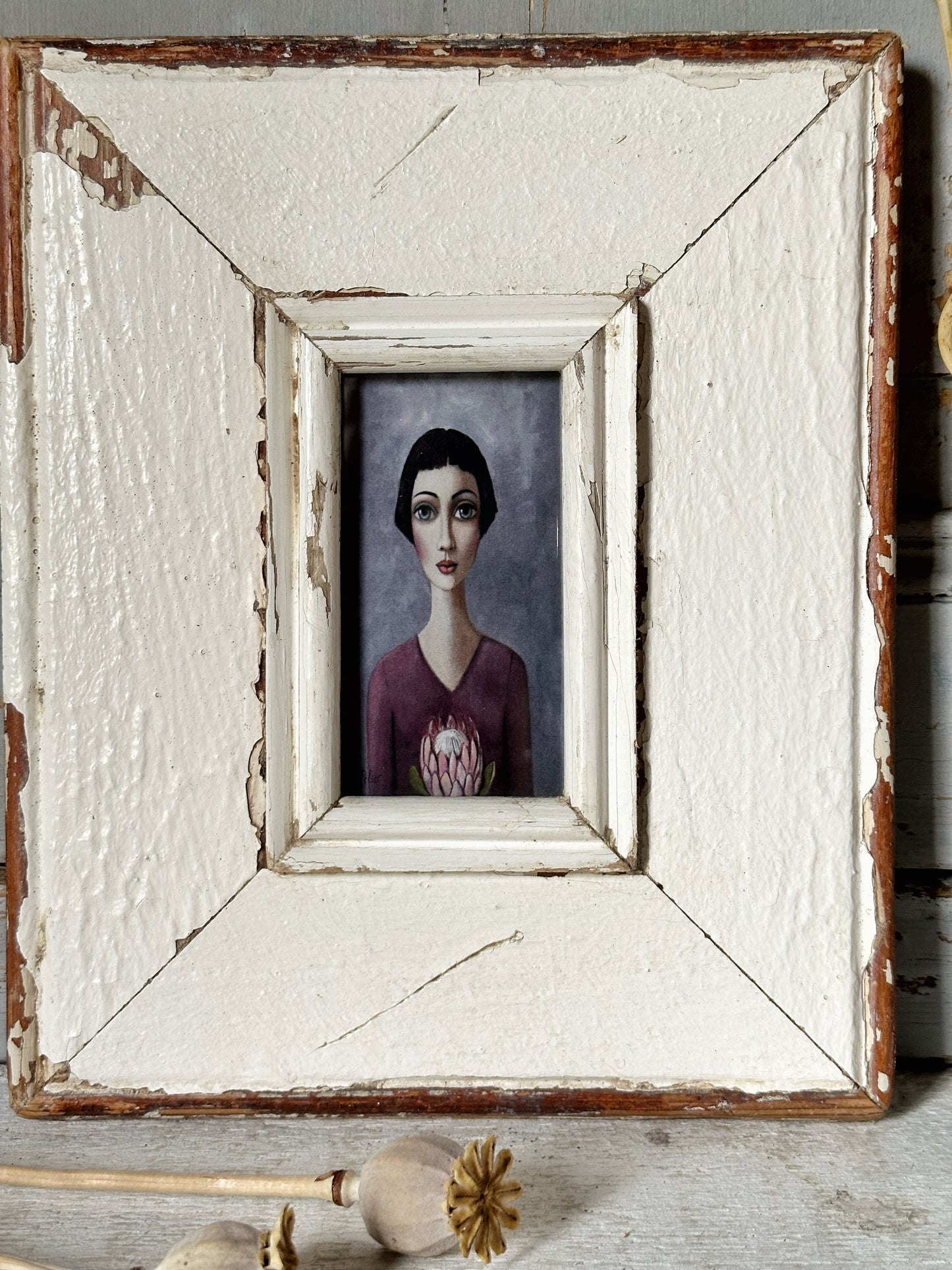 A Beautiful framed portrait of a lady by Sandra Pelser K