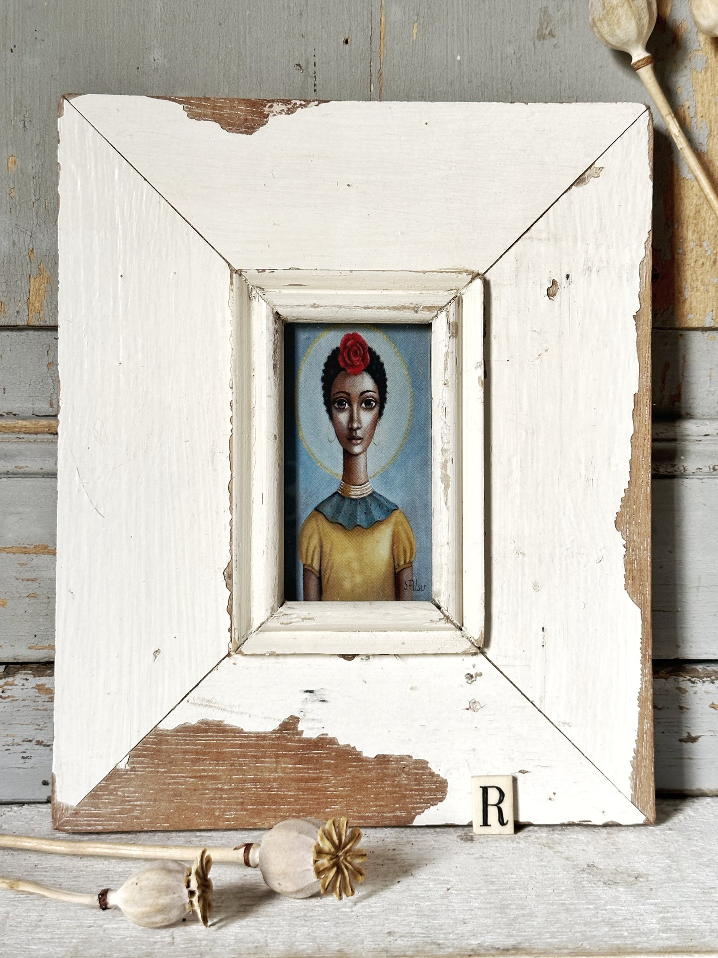 A Beautiful framed portrait of a lady by Sandra Pelser R