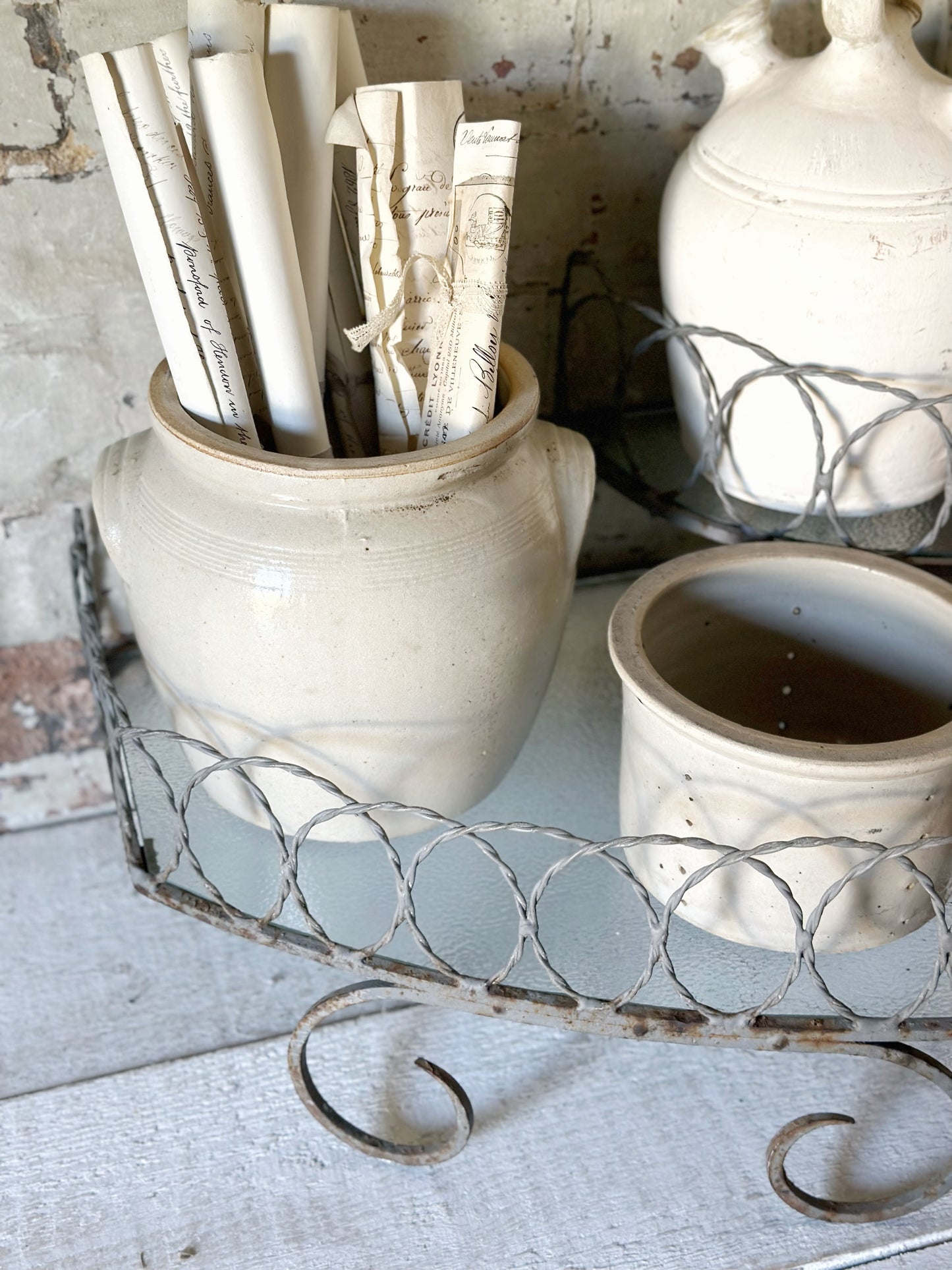 A vintage French florist’s corner shop display stand
