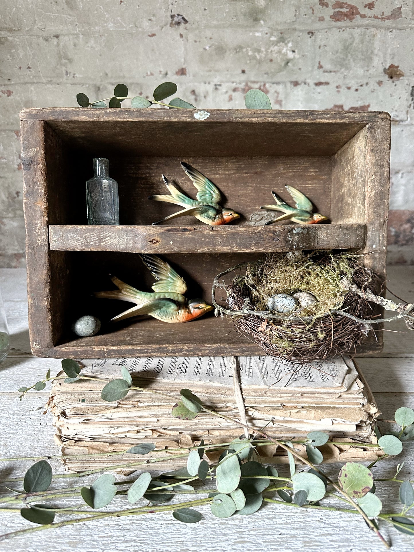 A lovely antique wooden canteen tray