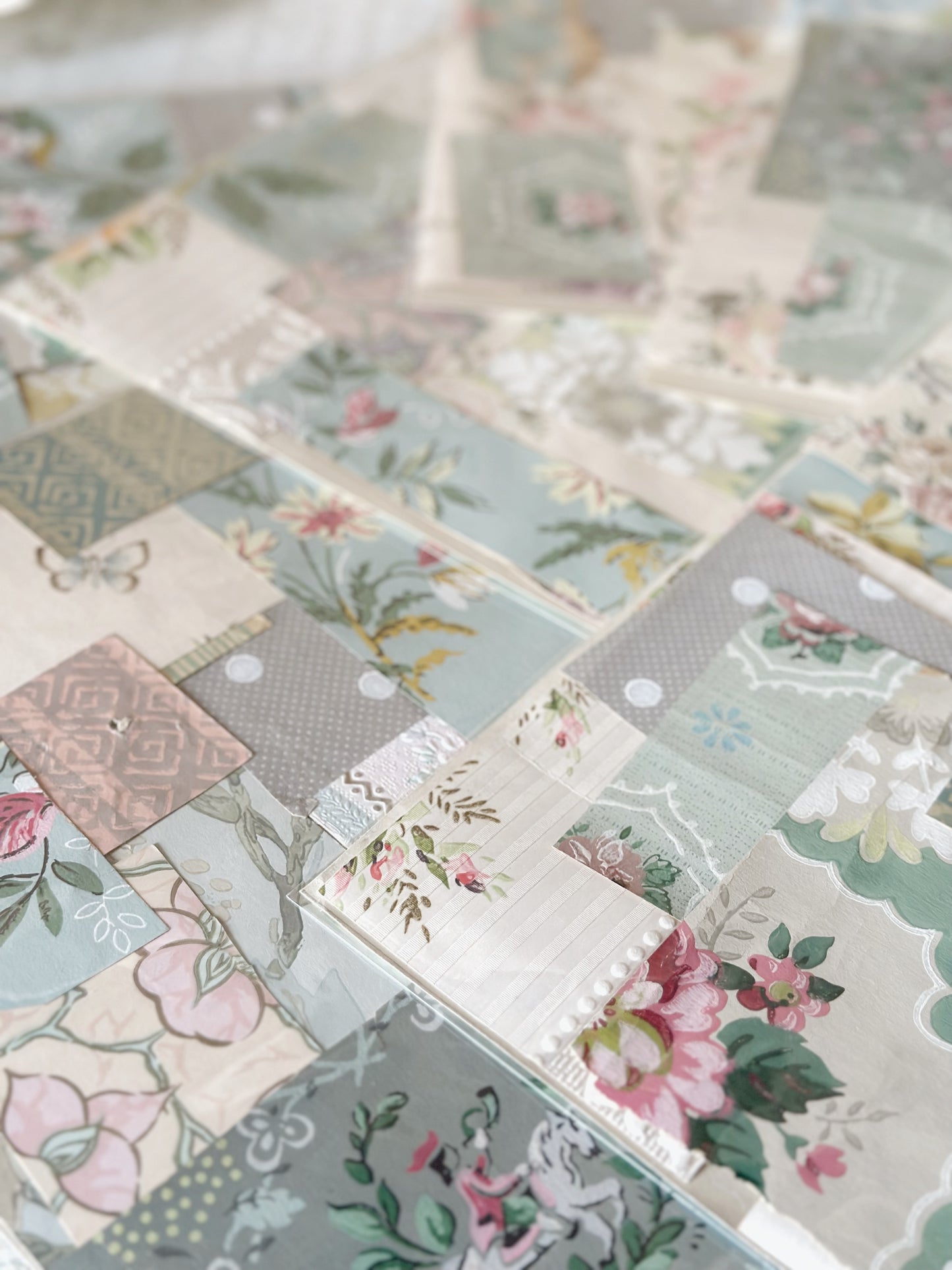 Craft packs of scraps of original antique and vintage wallpapers