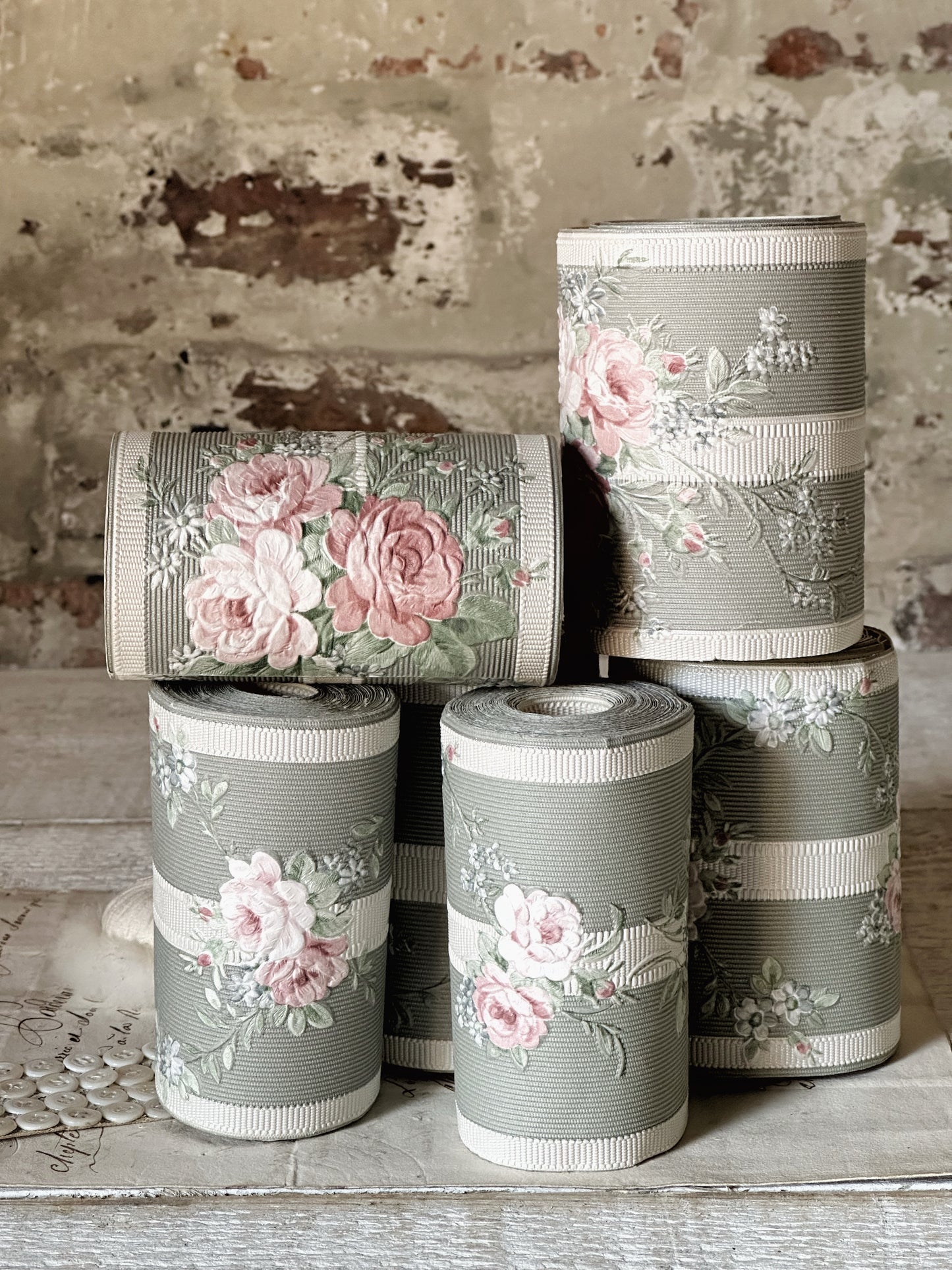 Vintage wallpaper border roll by the metre