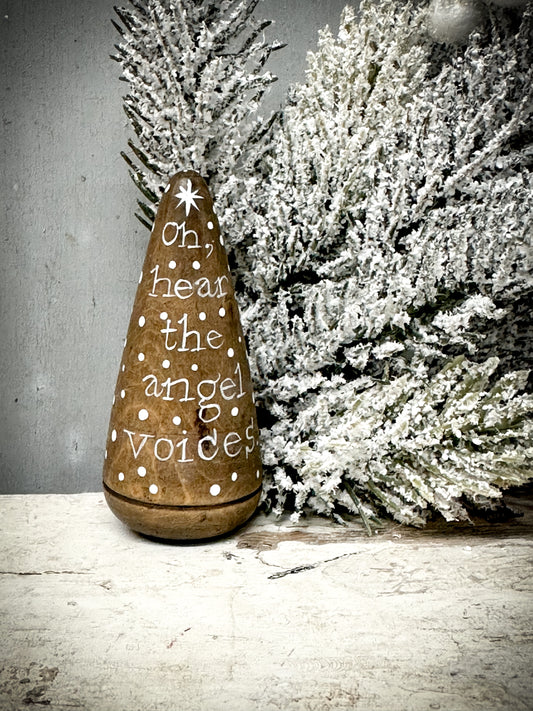 A Small Hand Painted Antique Plumber’s Turnpin  “Oh Hear The Angel Voices”