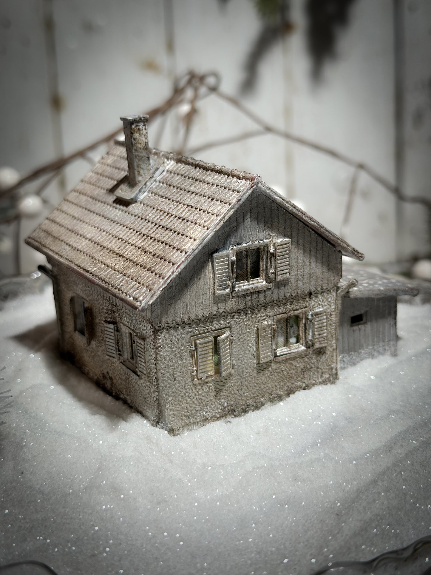 A reworked vintage model German Putz cottage