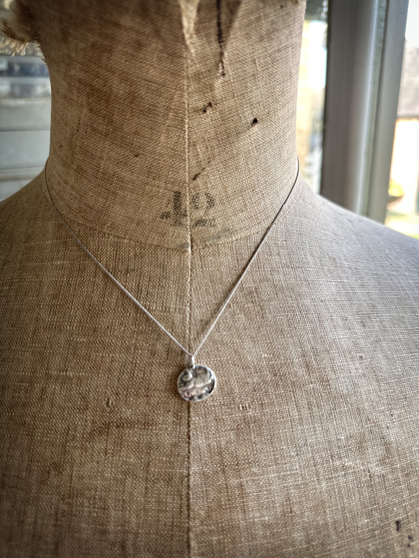 Meadow Rabbit Pendant – Handcrafted .999 Fine Silver Necklace