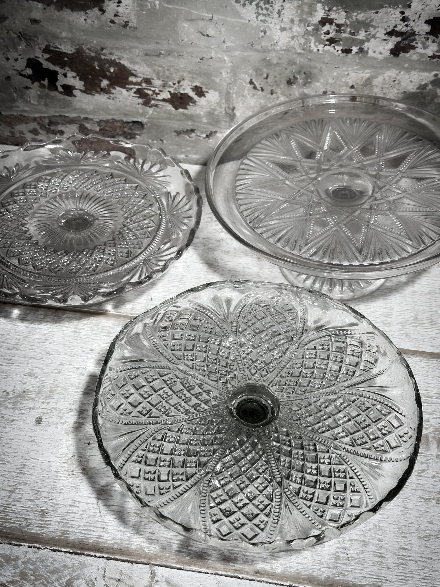 Pressed Glass Vintage Cake Stand