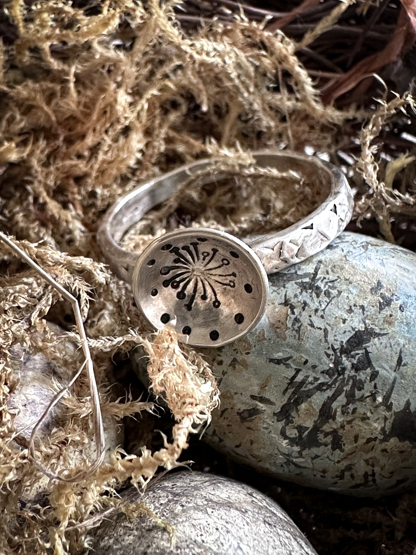 Moonflower Festival Ring Handmade Sterling Silver Wildflower Ring
