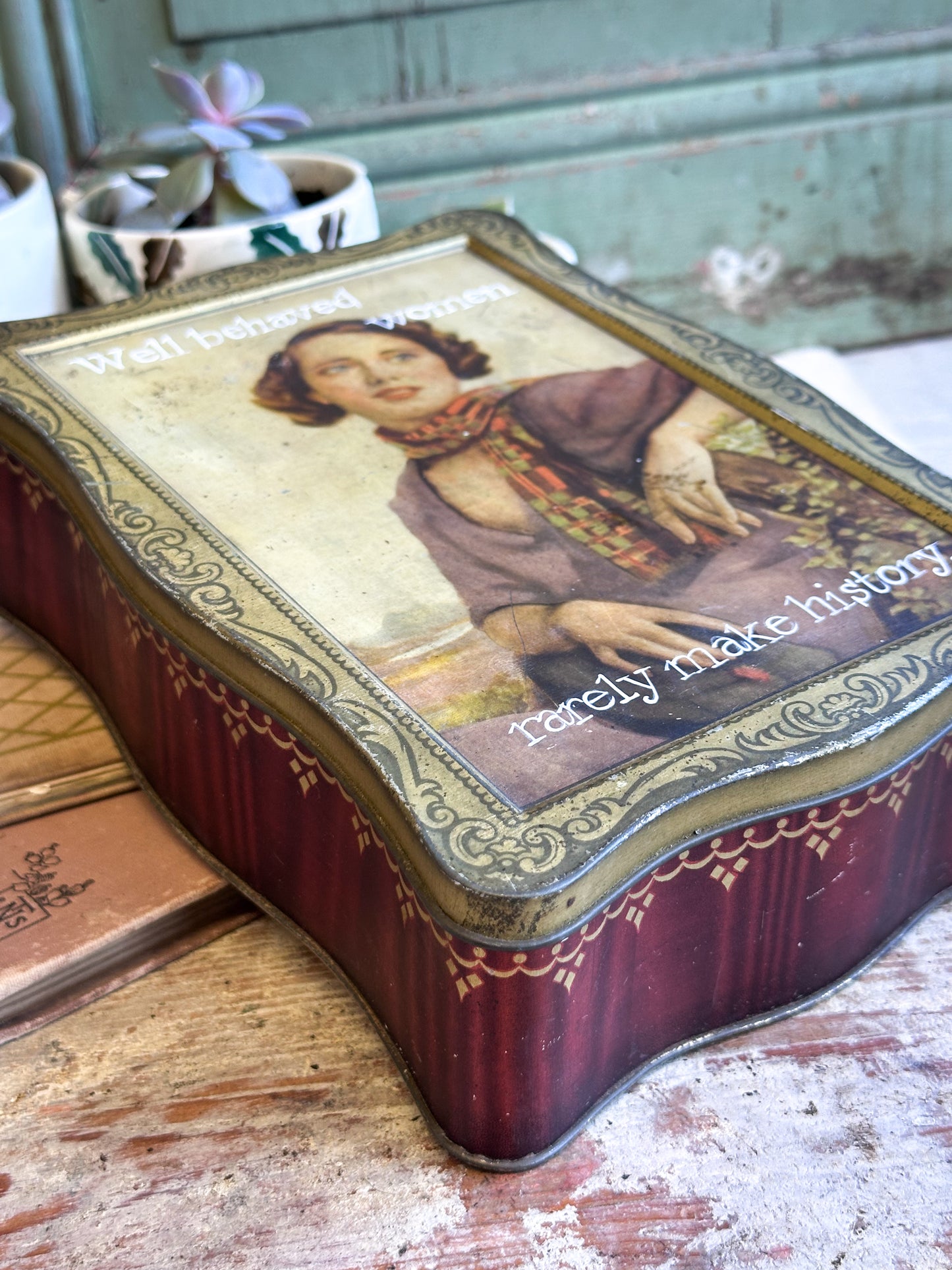 “Well Behaved Women…” – 1930s Vintage Biscuit Tin