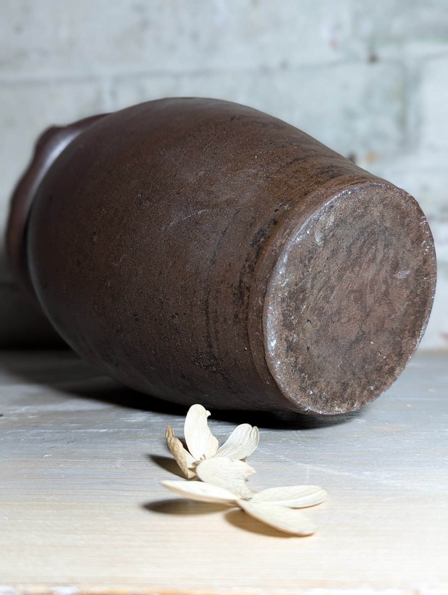 A lovely Primitive French Antique Black Pottery water jug