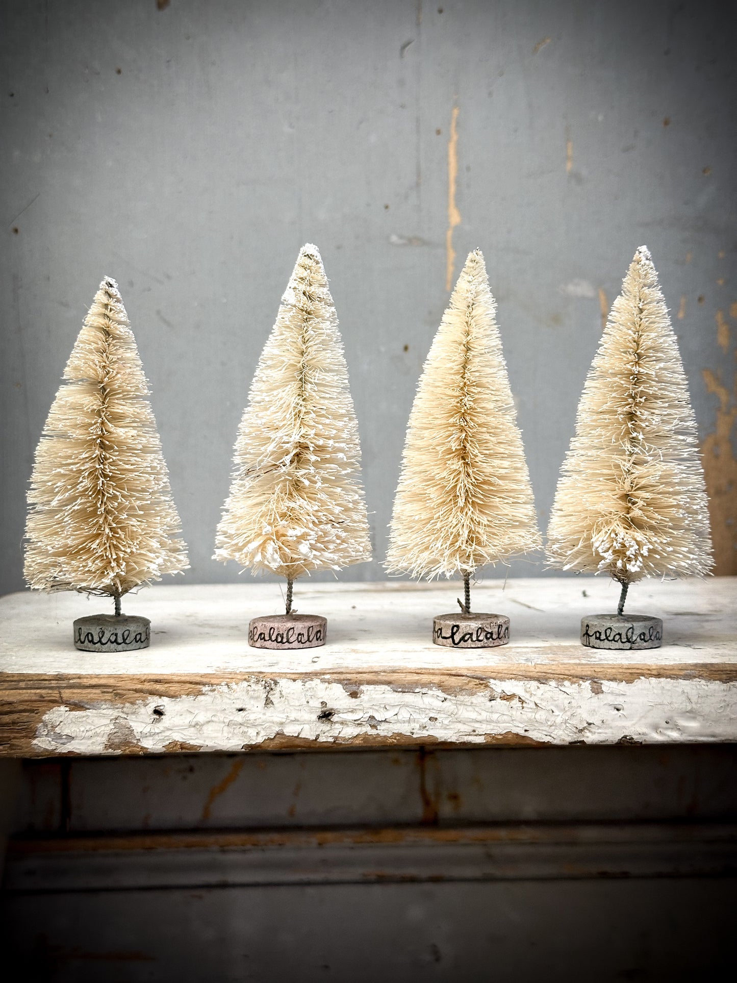 A Tall Painted Bottle Brush Tree “Falalalalalalalala””