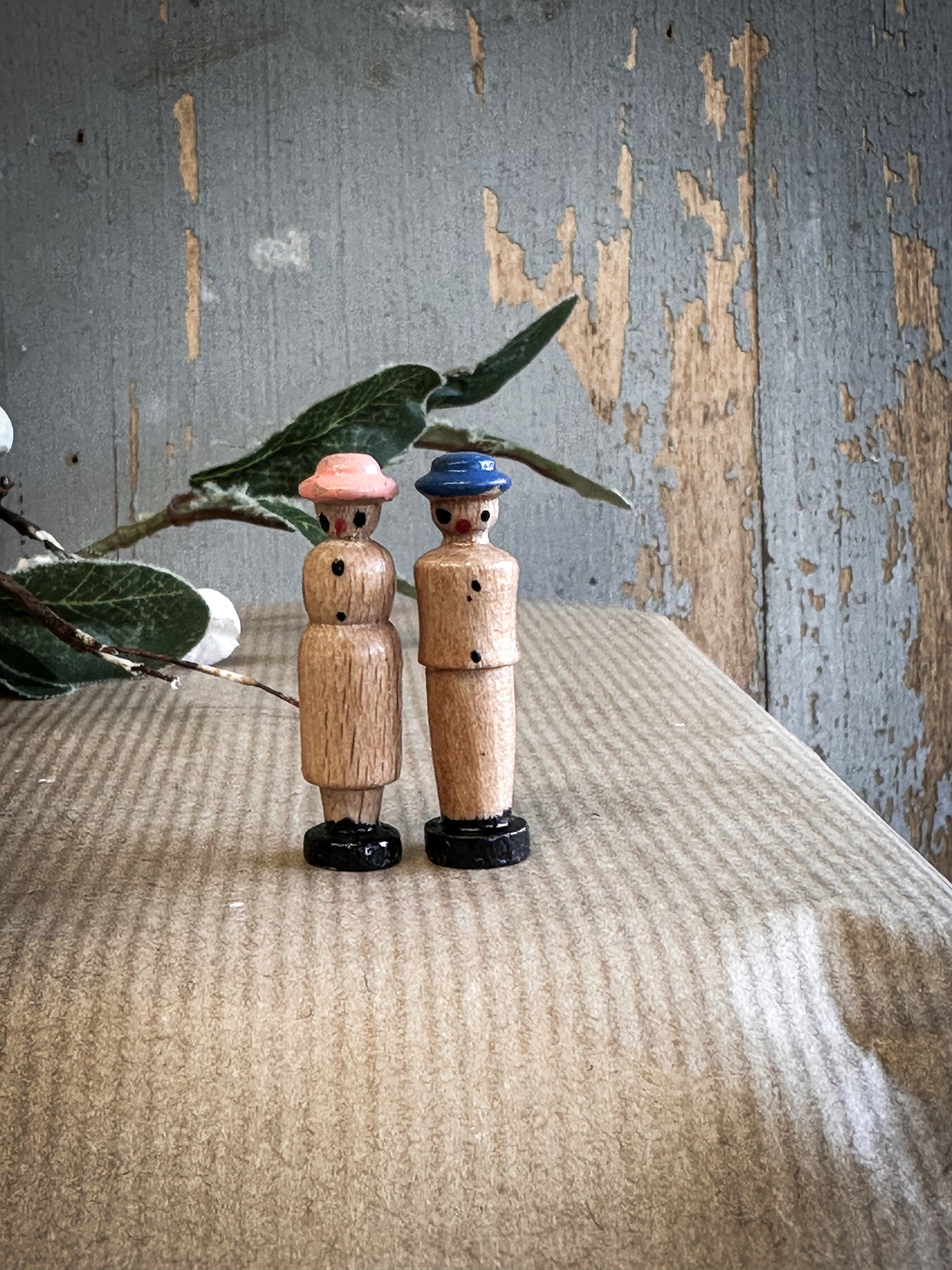 A Vintage German Erzgebirge Lady & Gentleman For A Christmas Putz Village