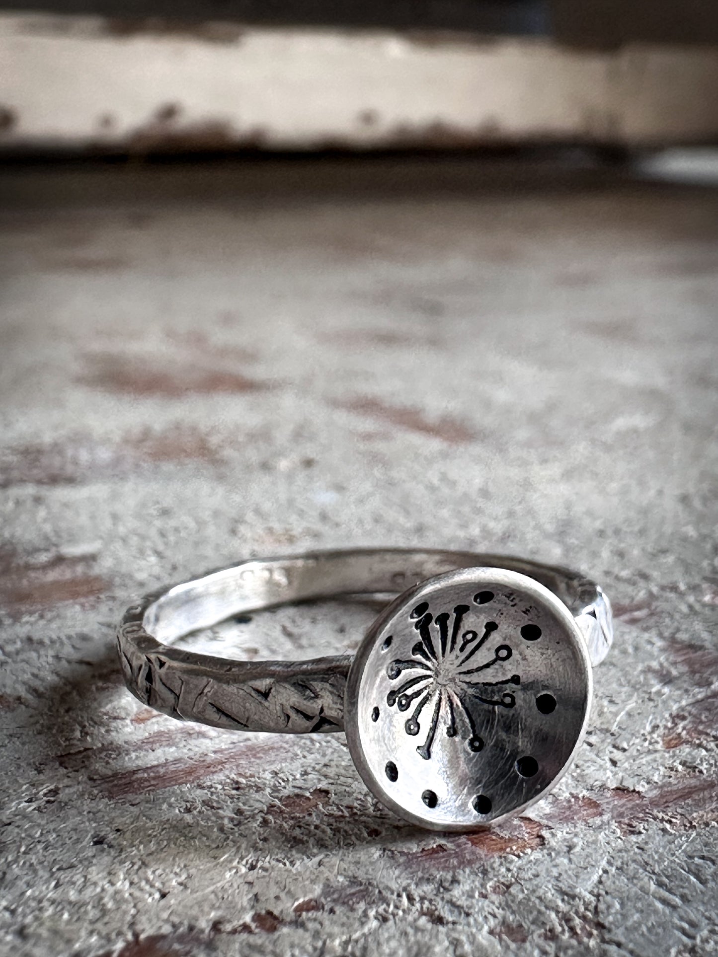 Moonflower Festival Ring Handmade Sterling Silver Wildflower Ring