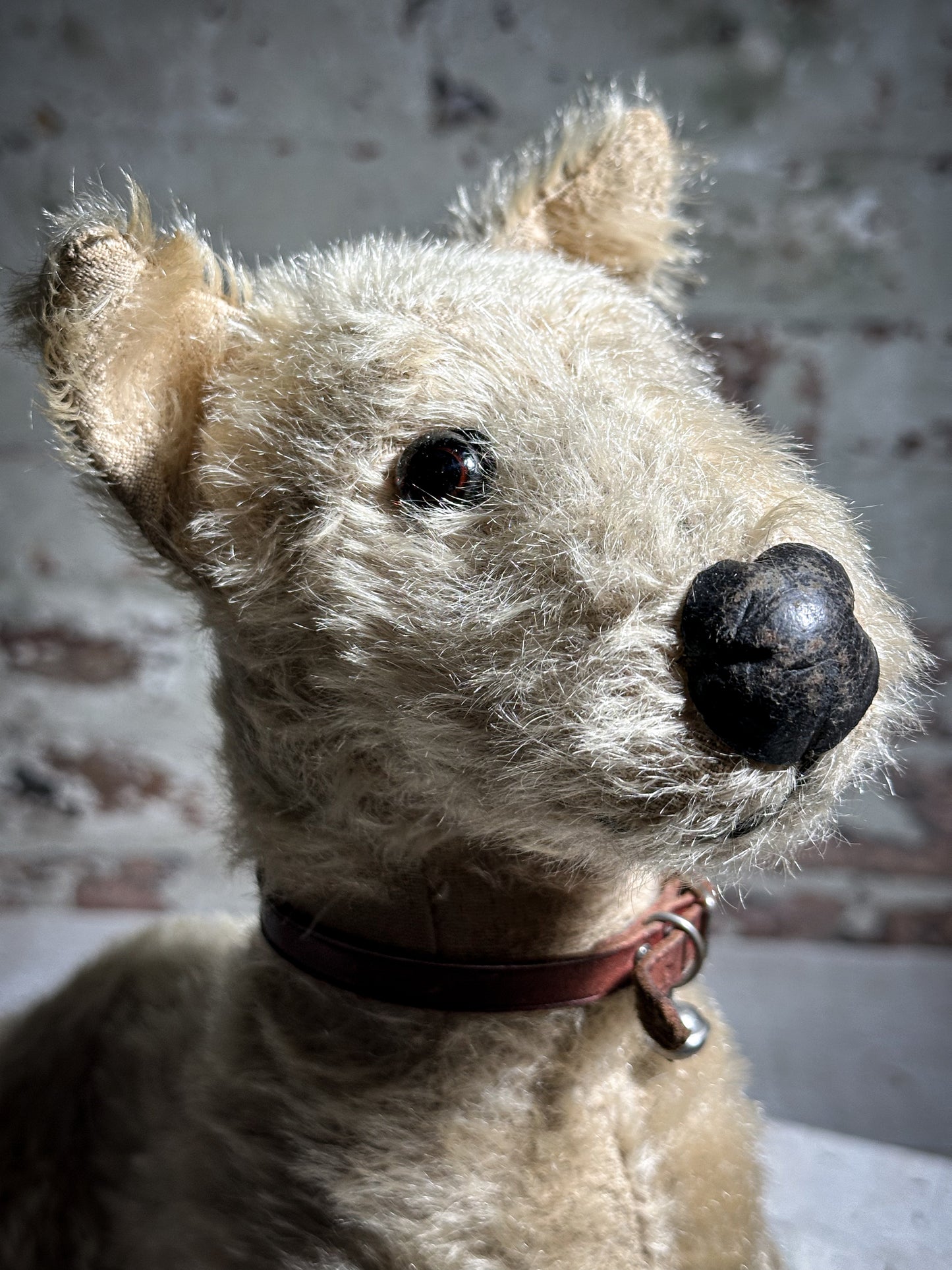 Antique Mohair Toy Terrier Dog