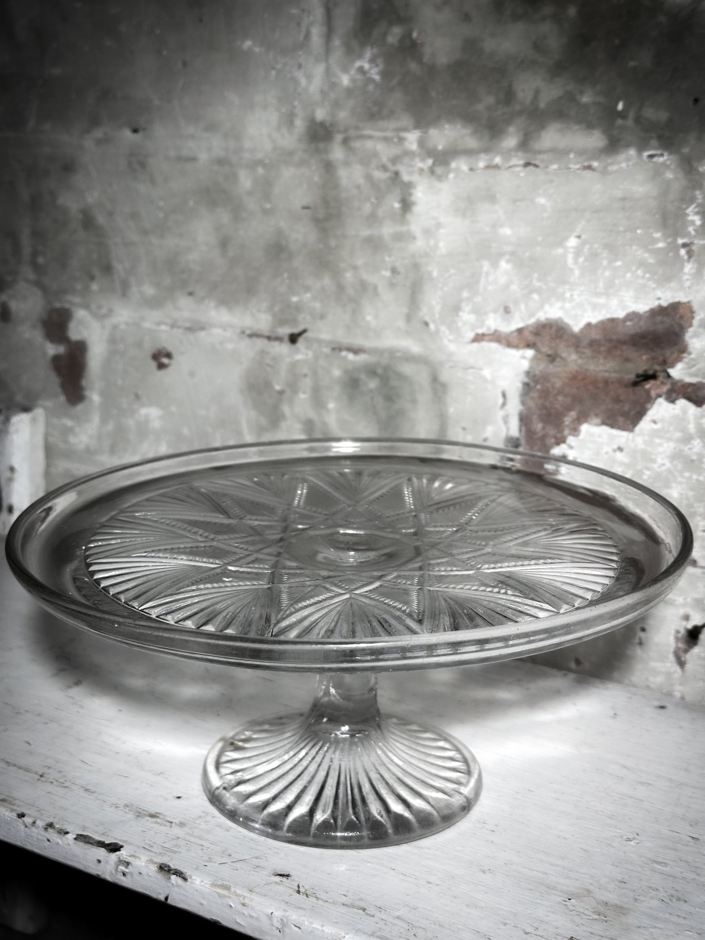 Pressed Glass Vintage Cake Stand