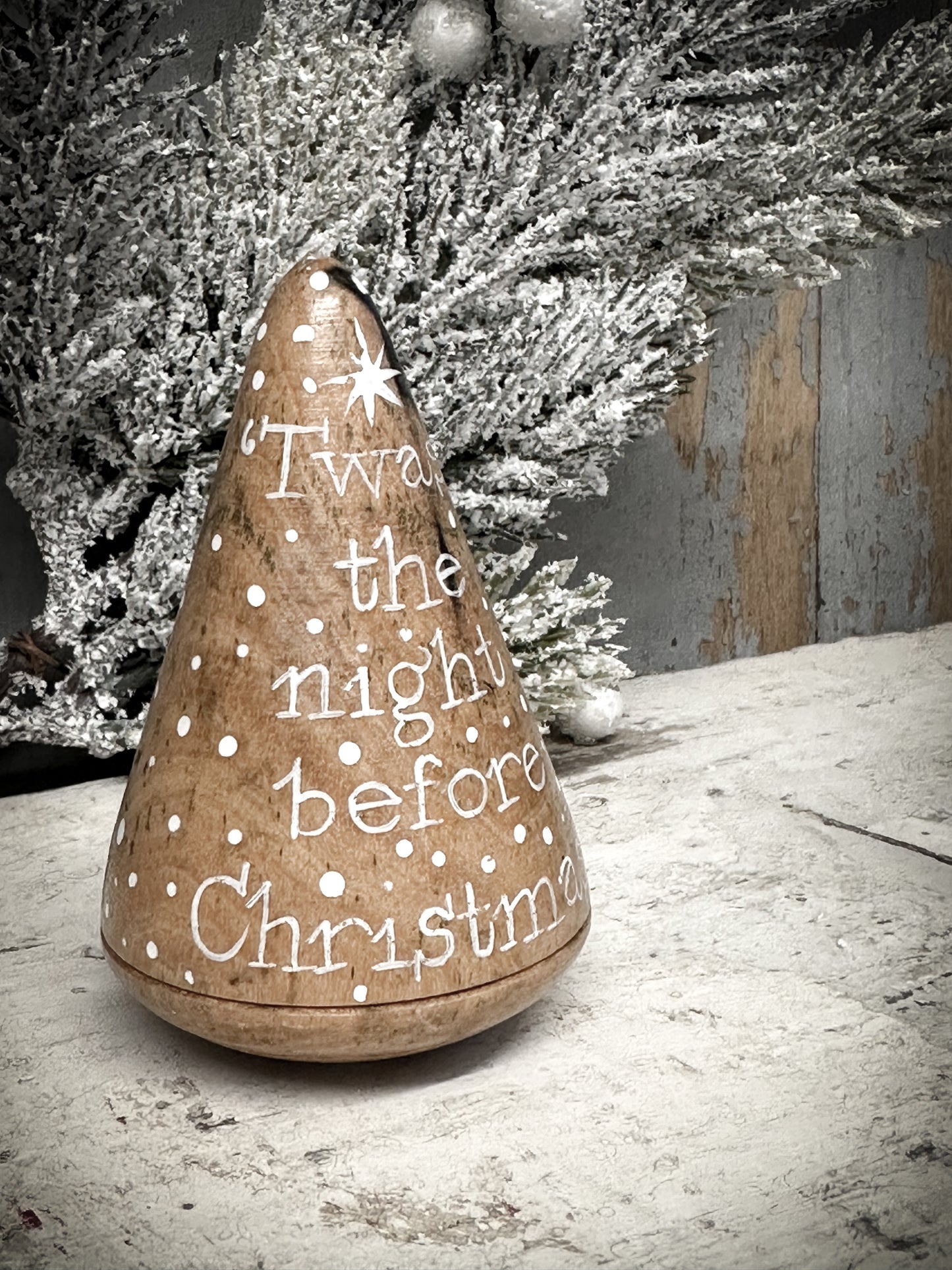 A Large Hand Painted Antique Plumber’s Turnpin  ‘Twas The Night Before Christmas