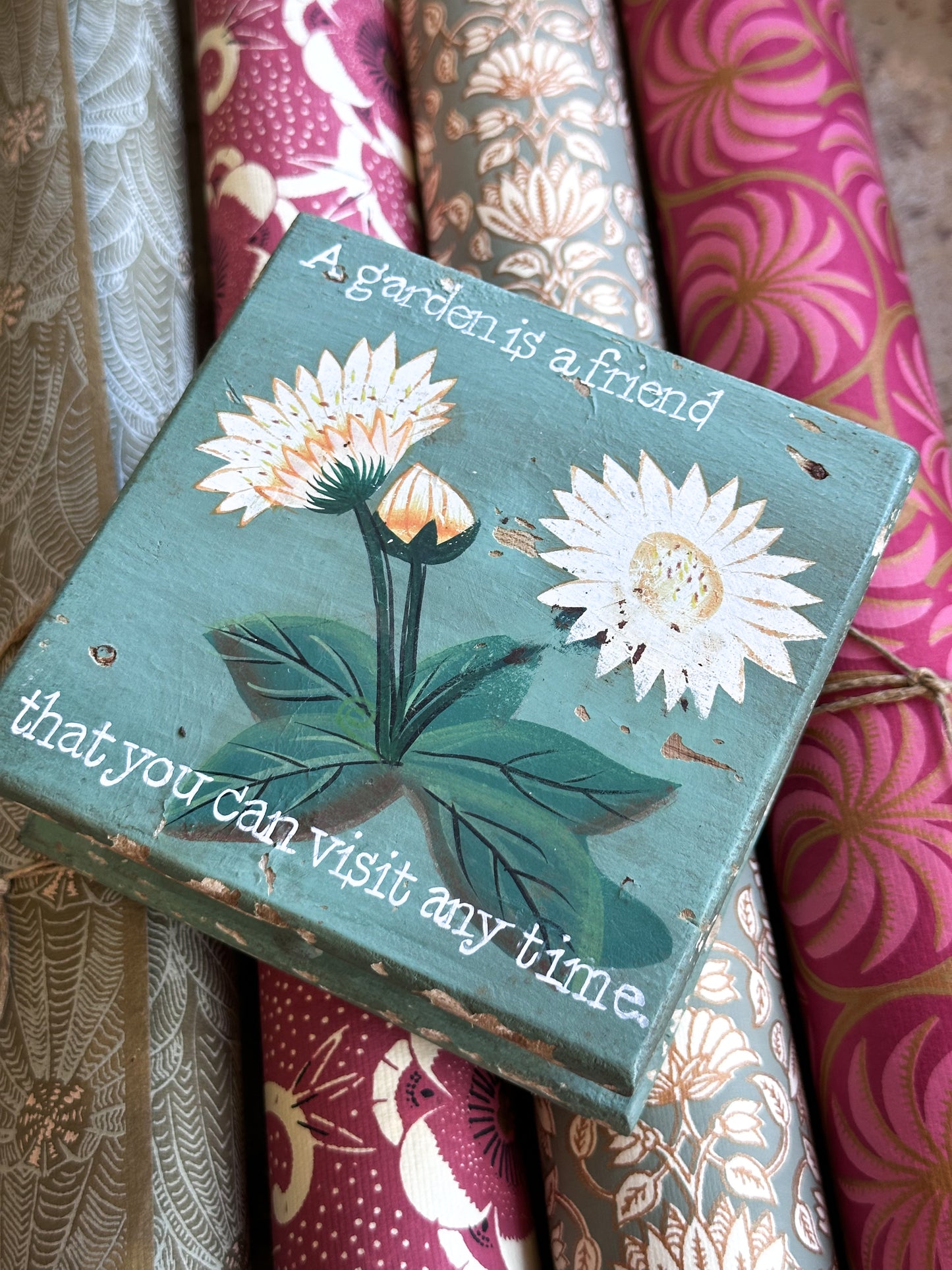 “A Garden is a Friend…” – Hand Painted Mini Box With Drawer