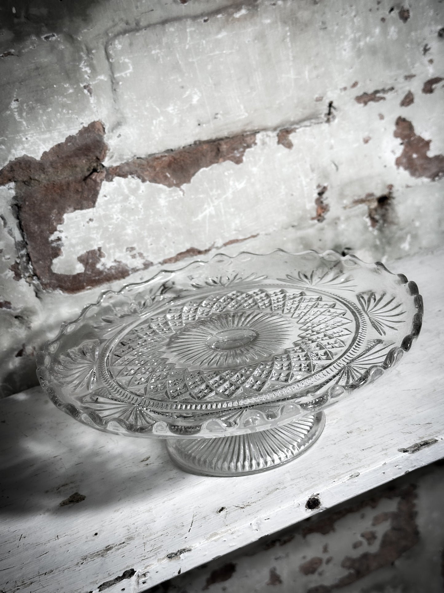 Pressed Glass Vintage Cake Stand