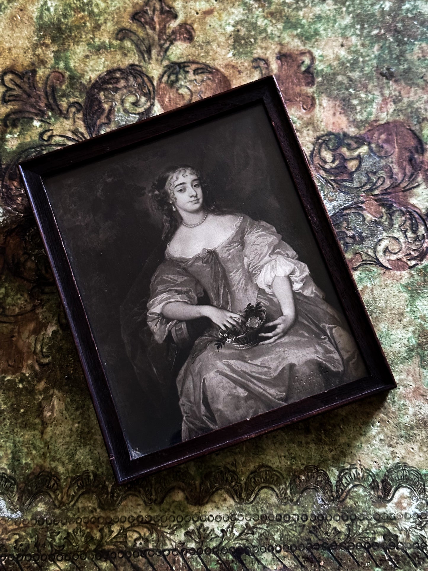 Small Antique Framed Portrait of Lady Denham After Sir Peter Lely