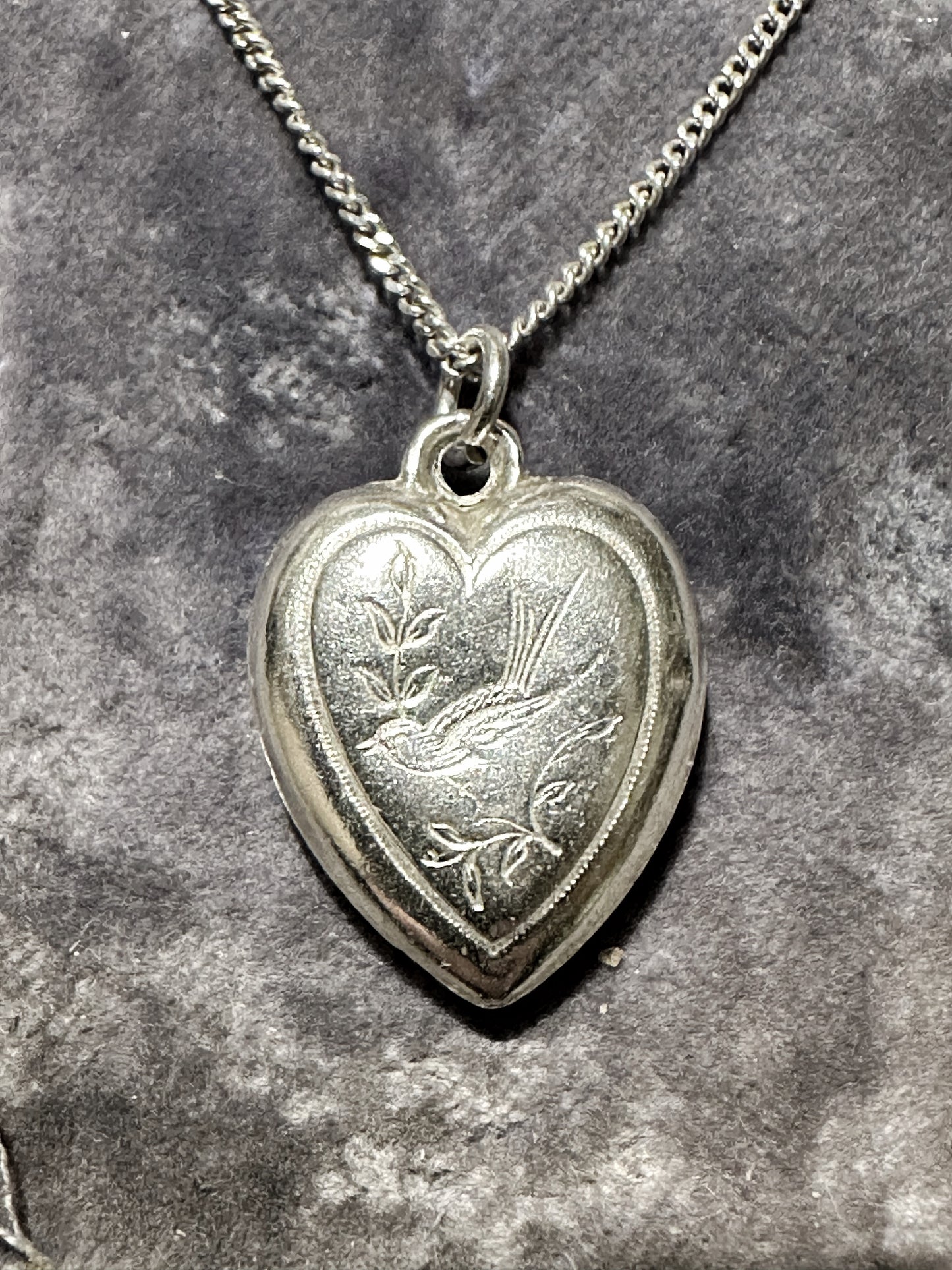 Pretty Victorian silver love token with swallow birds