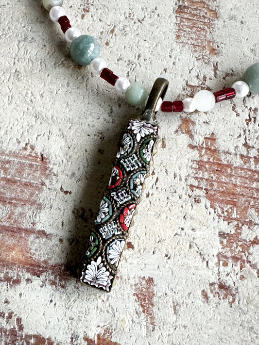 Found Object Antique Micro Mosaic Necklace by Jealous Moon Jewellery