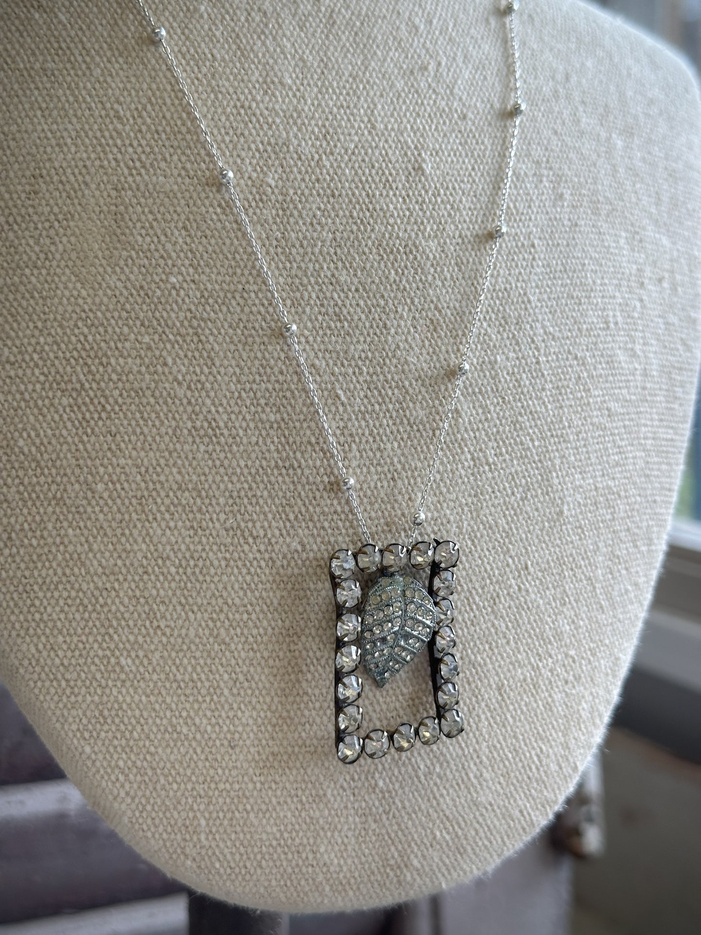 Found Object Pavé Leaf Necklace by Jealous Moon Jewellery