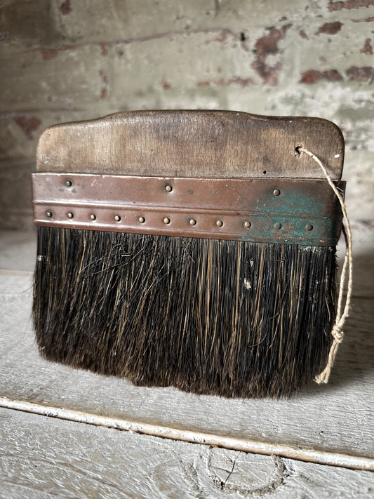 Antique Victorian Horsehair Whitewash Brush with Copper Ferrule