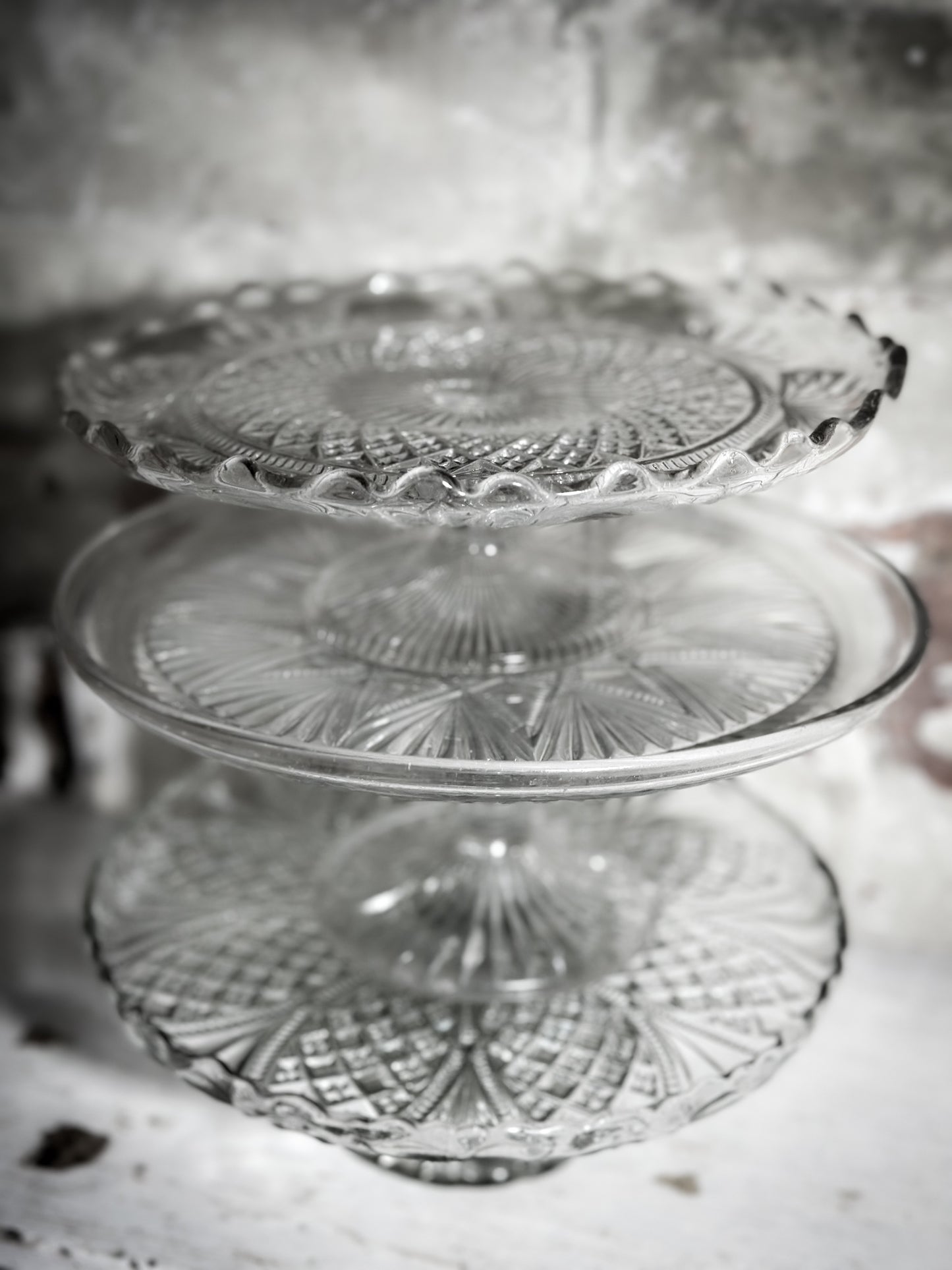 Pressed Glass Vintage Cake Stand