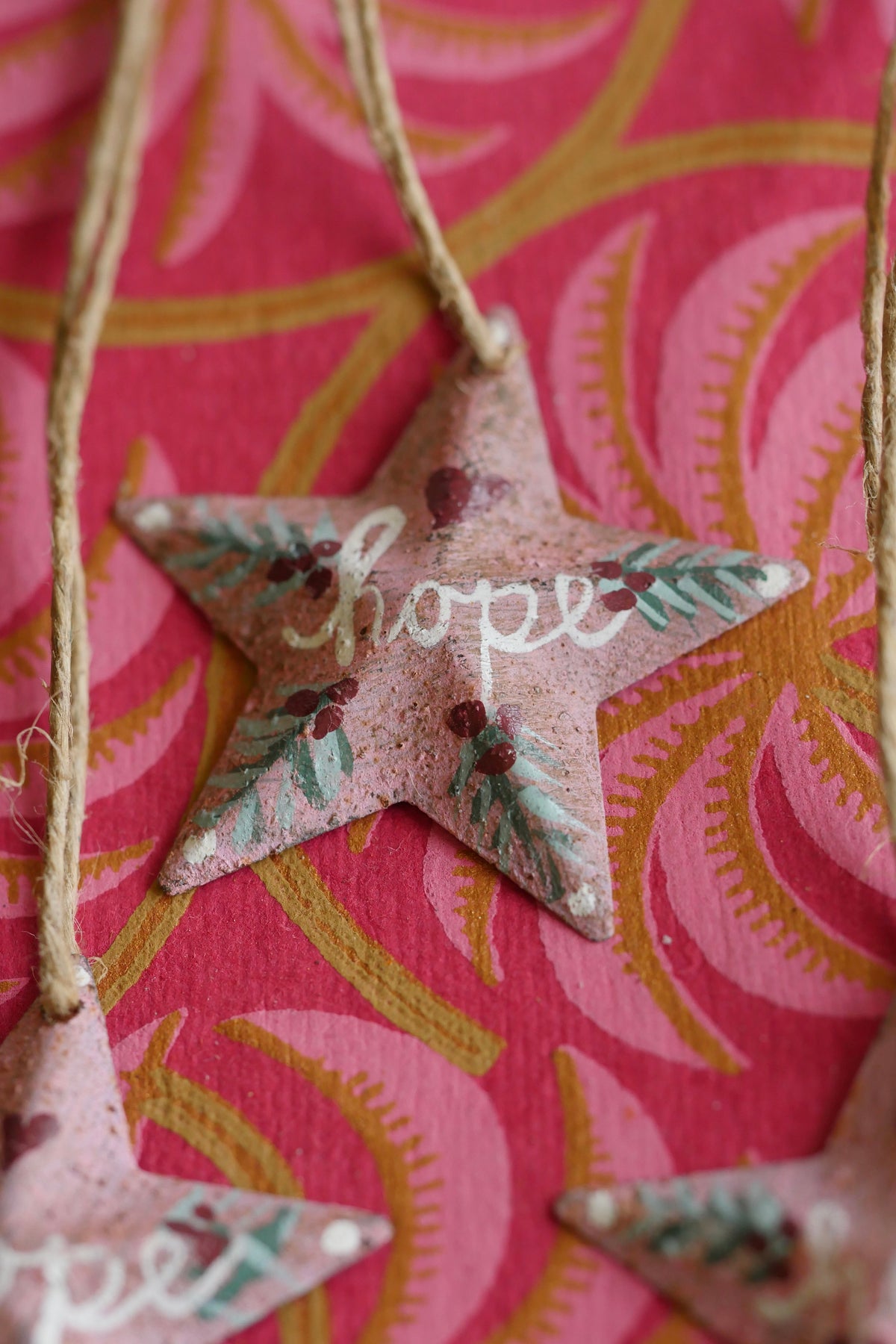Hand Painted Folk Art Pressed Tin Barn Stars – Hope