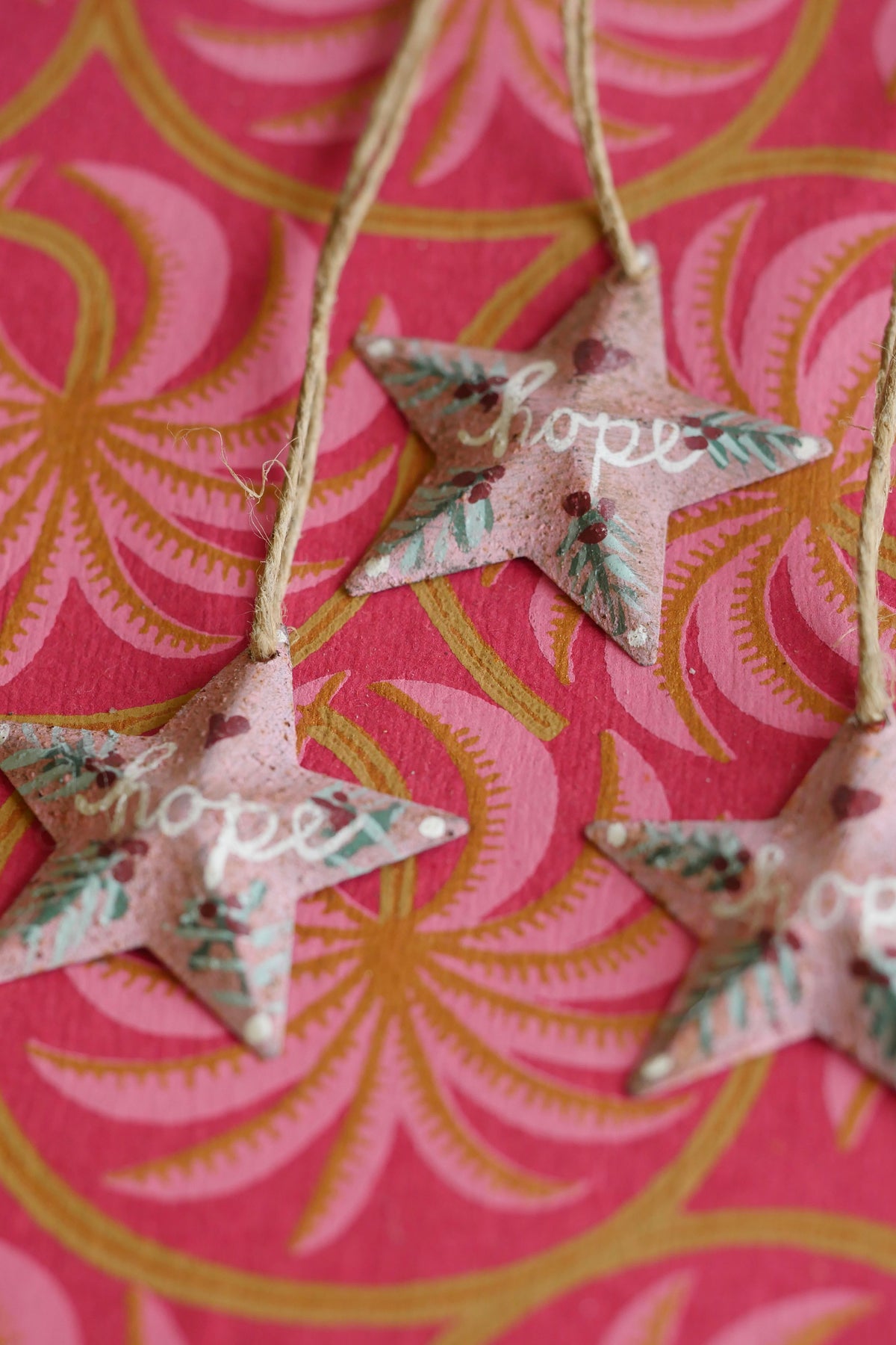 Hand Painted Folk Art Pressed Tin Barn Stars – Hope